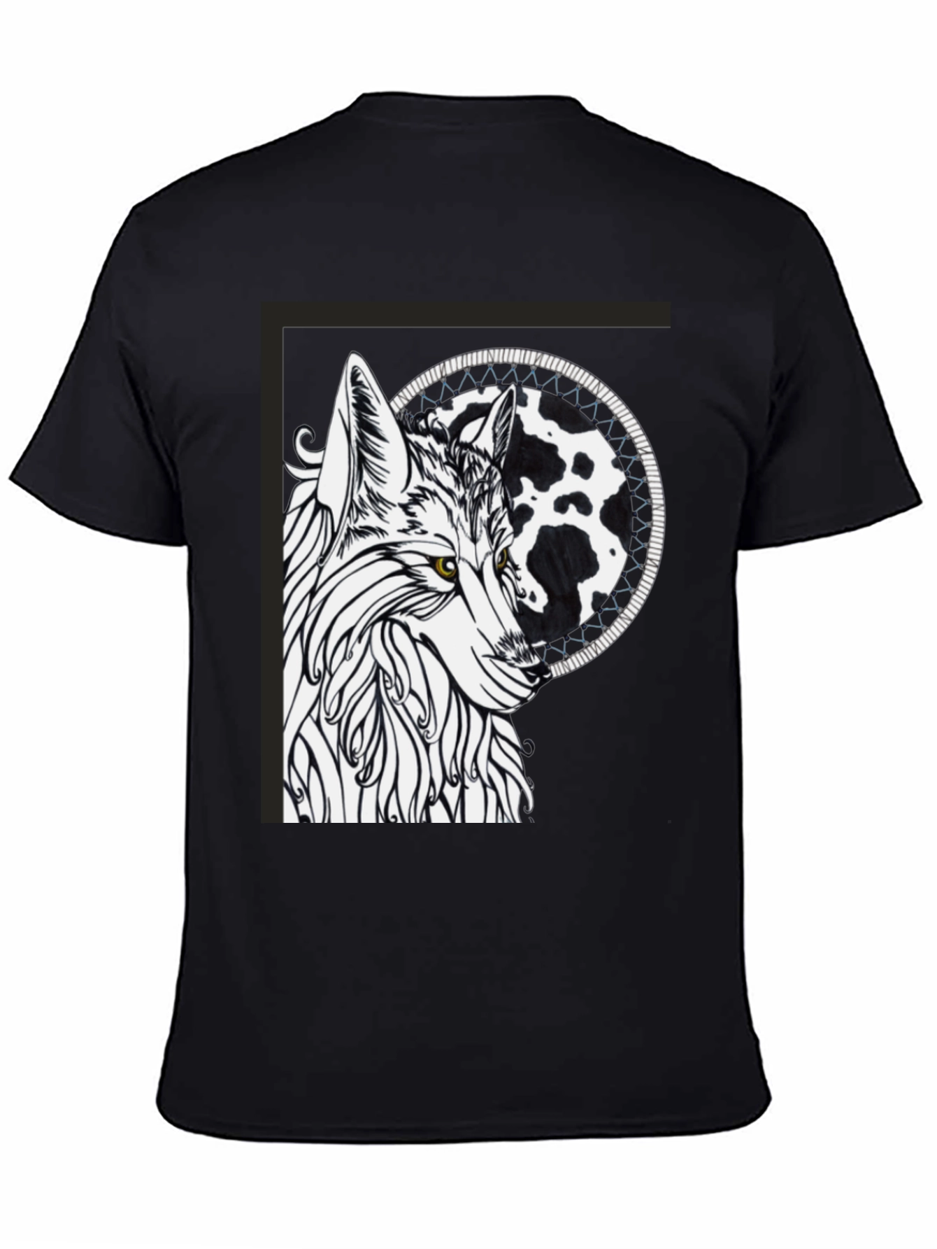 Black Wolf Graphic Tee - Black Cotton Blend view 4