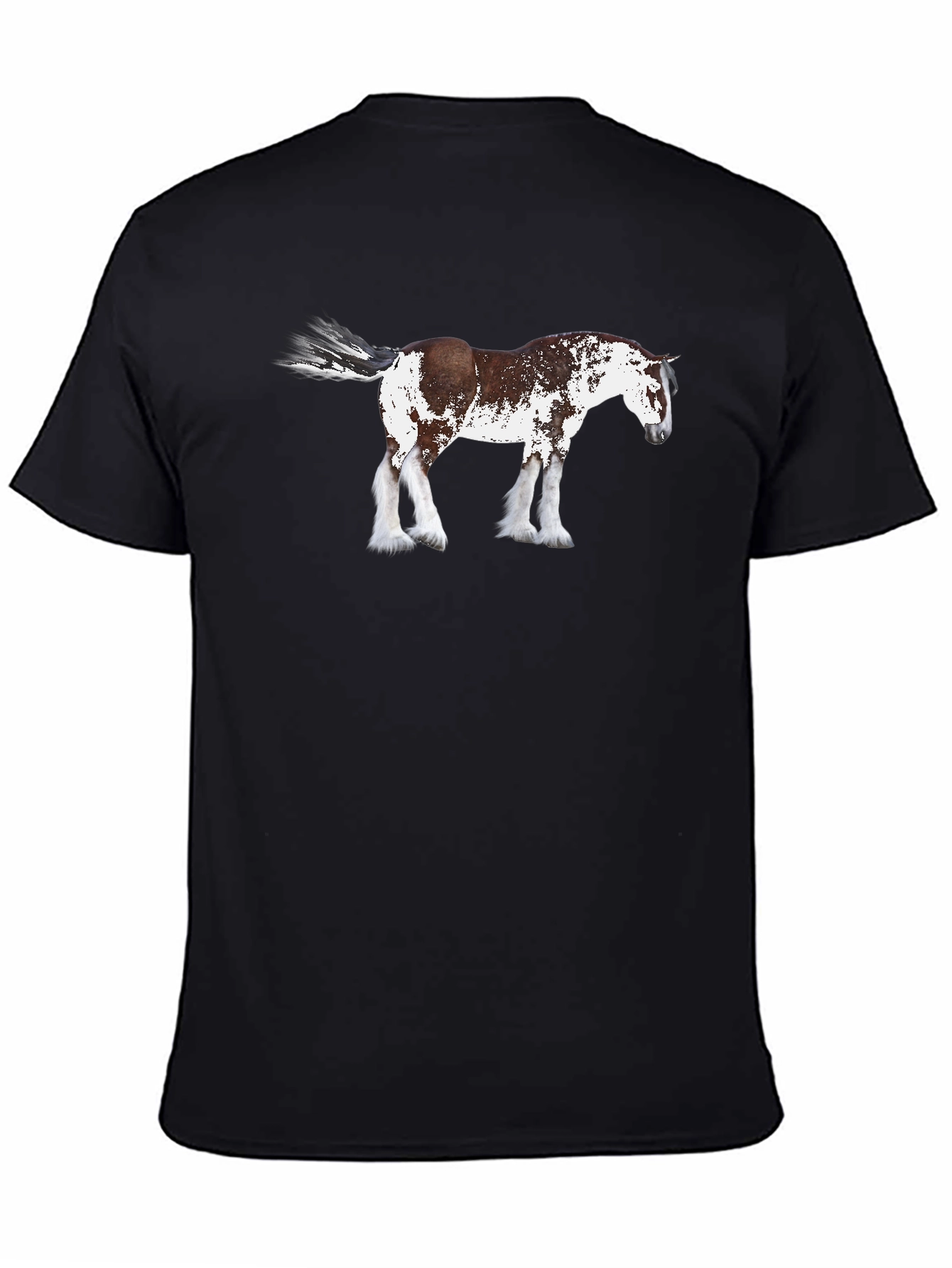 Black Horse Graphic T-Shirt | Black Crew Neck Tee view 4