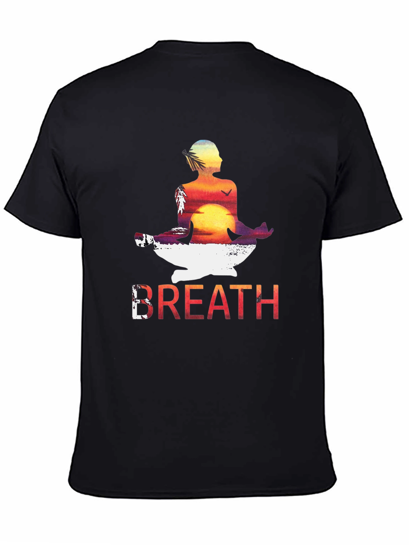 Black Breath Sunset Meditation T-Shirt view 4