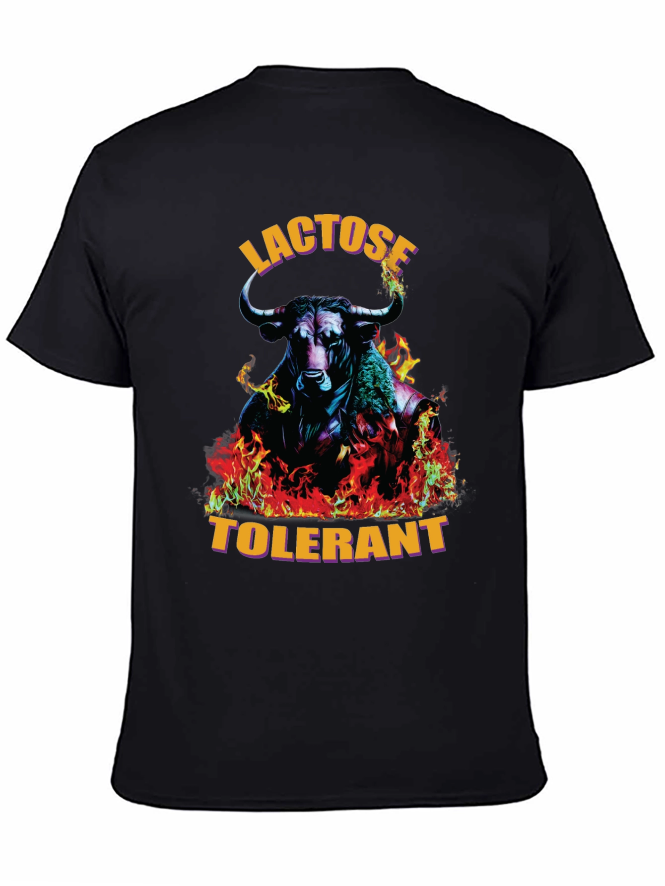 Black Lactose Tolerant Bull Graphic Tee view 4
