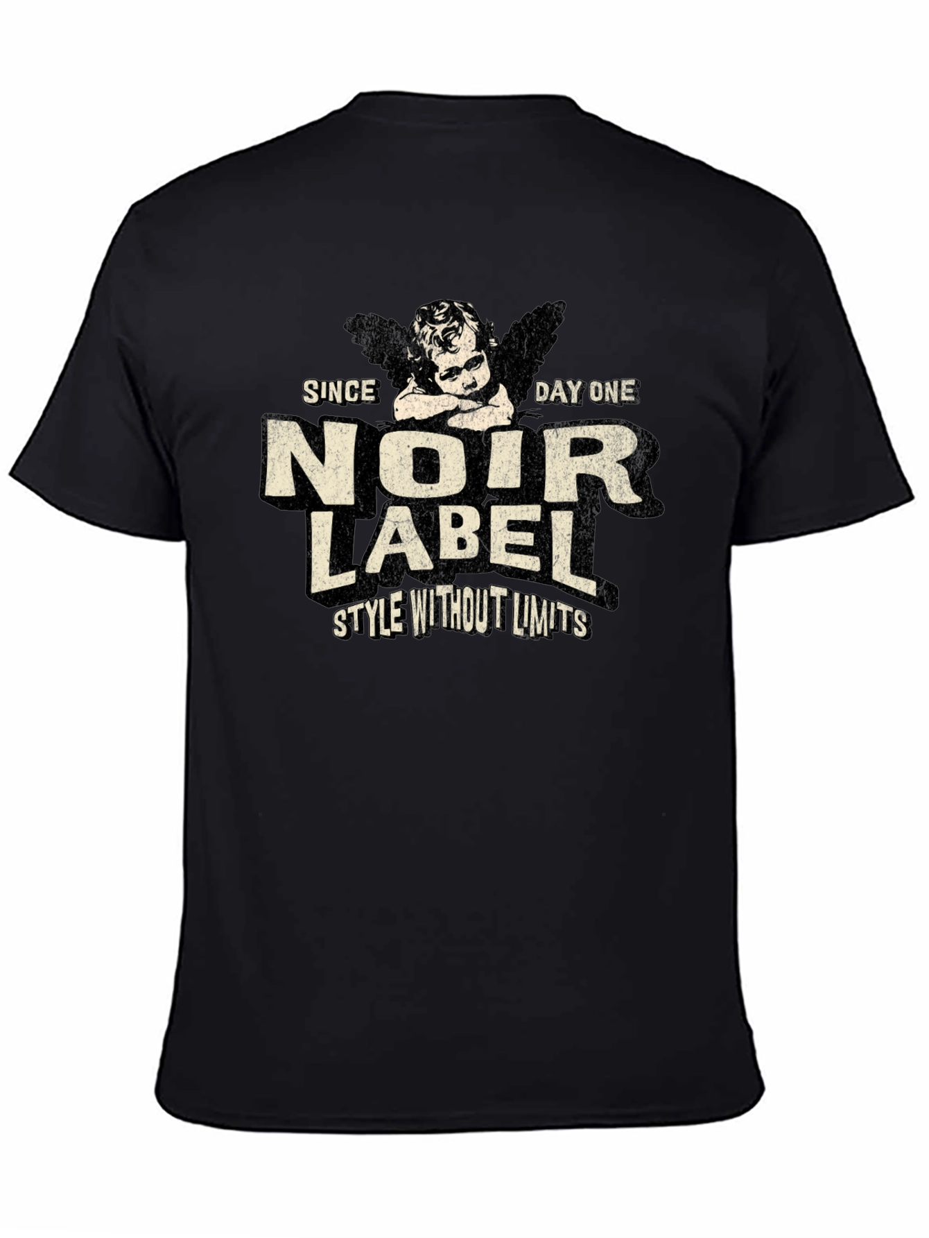 Black Noir Label Graphic Print T-Shirt view 4