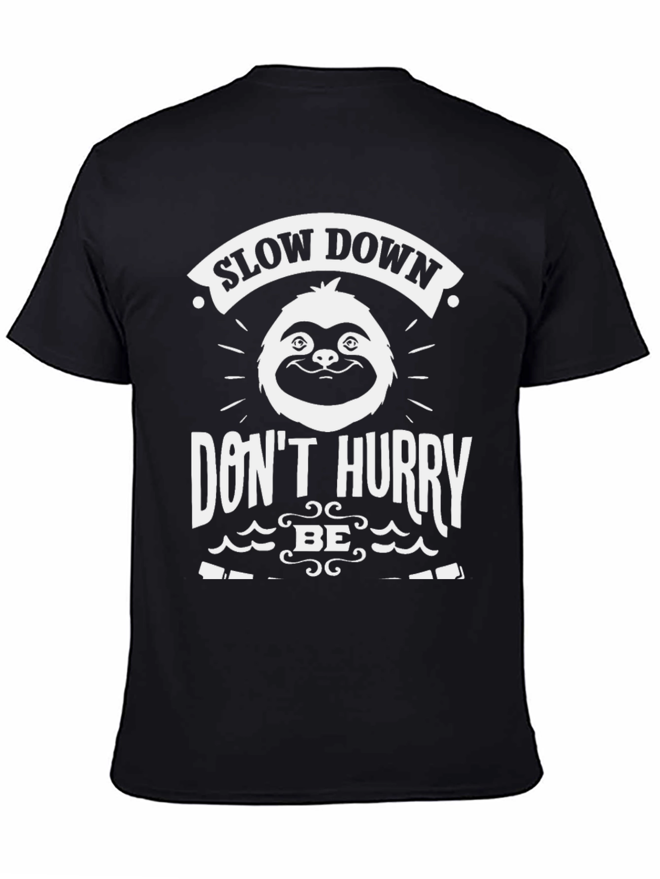 Black Slow Down Sloth Graphic Tee - Relaxed Fit view 4