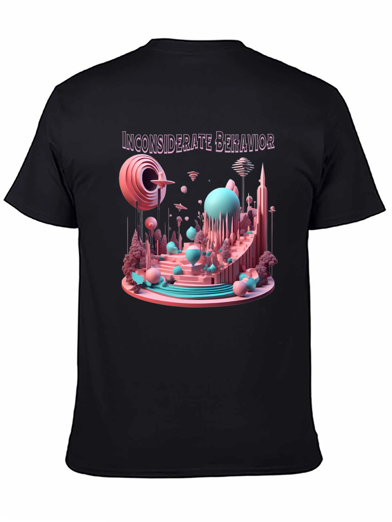 Black Inconsiderate Behavior Black Graphic Tee view 4