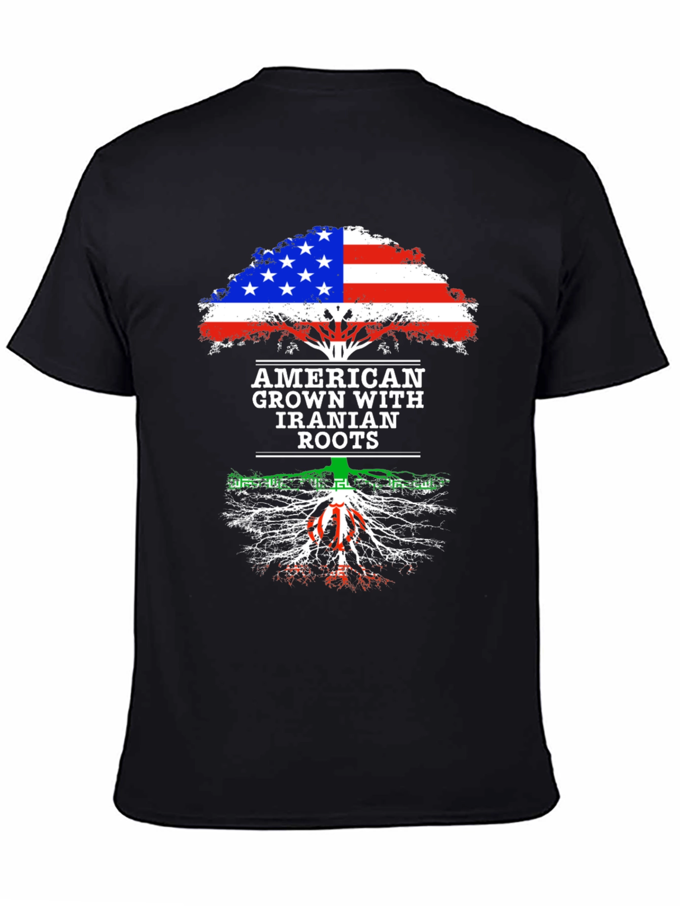 Black American Grown Iranian Roots T-Shirt view 4