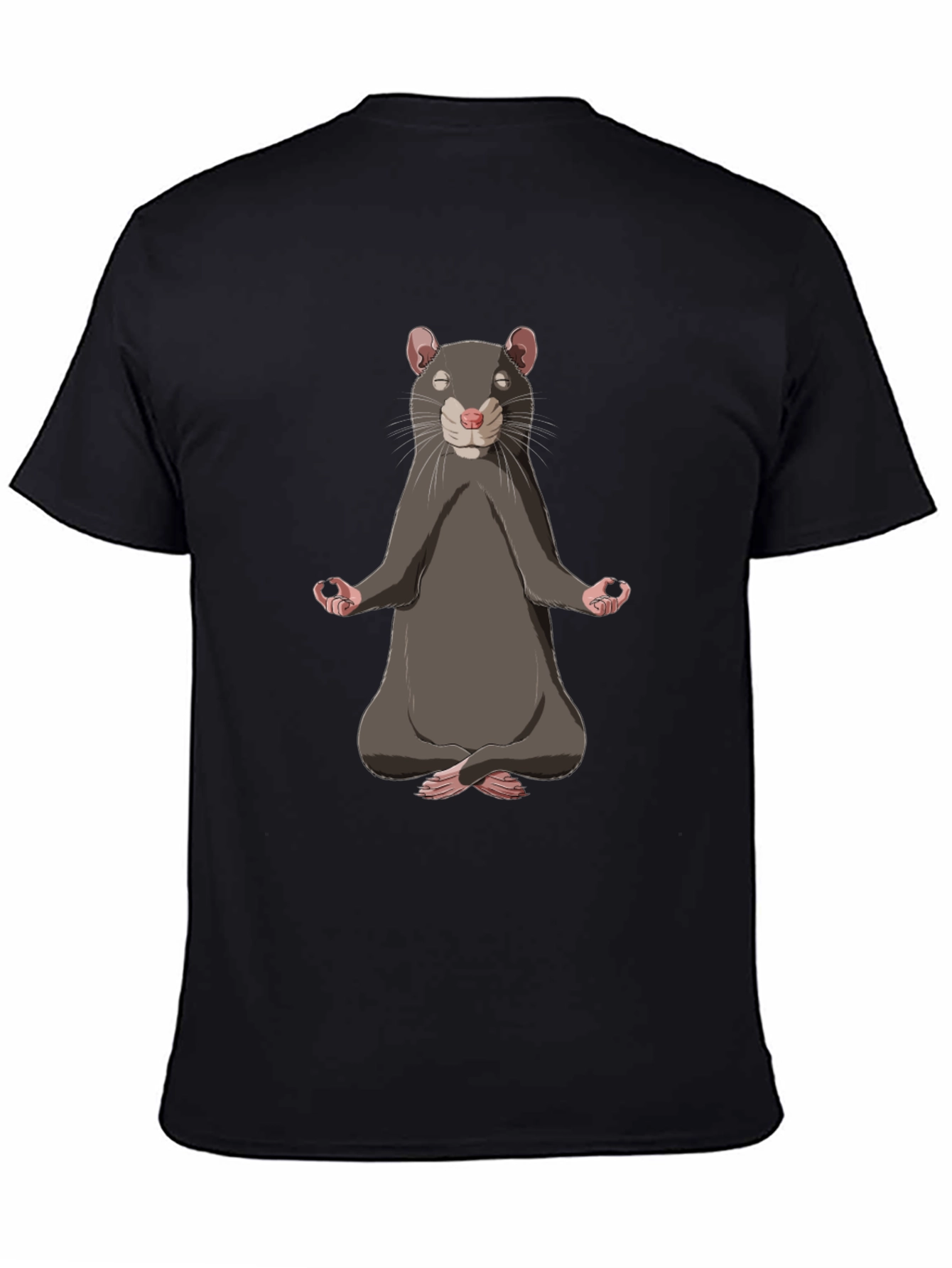Black Meditating Rat T-Shirt - Relax and Find Your Zen view 4