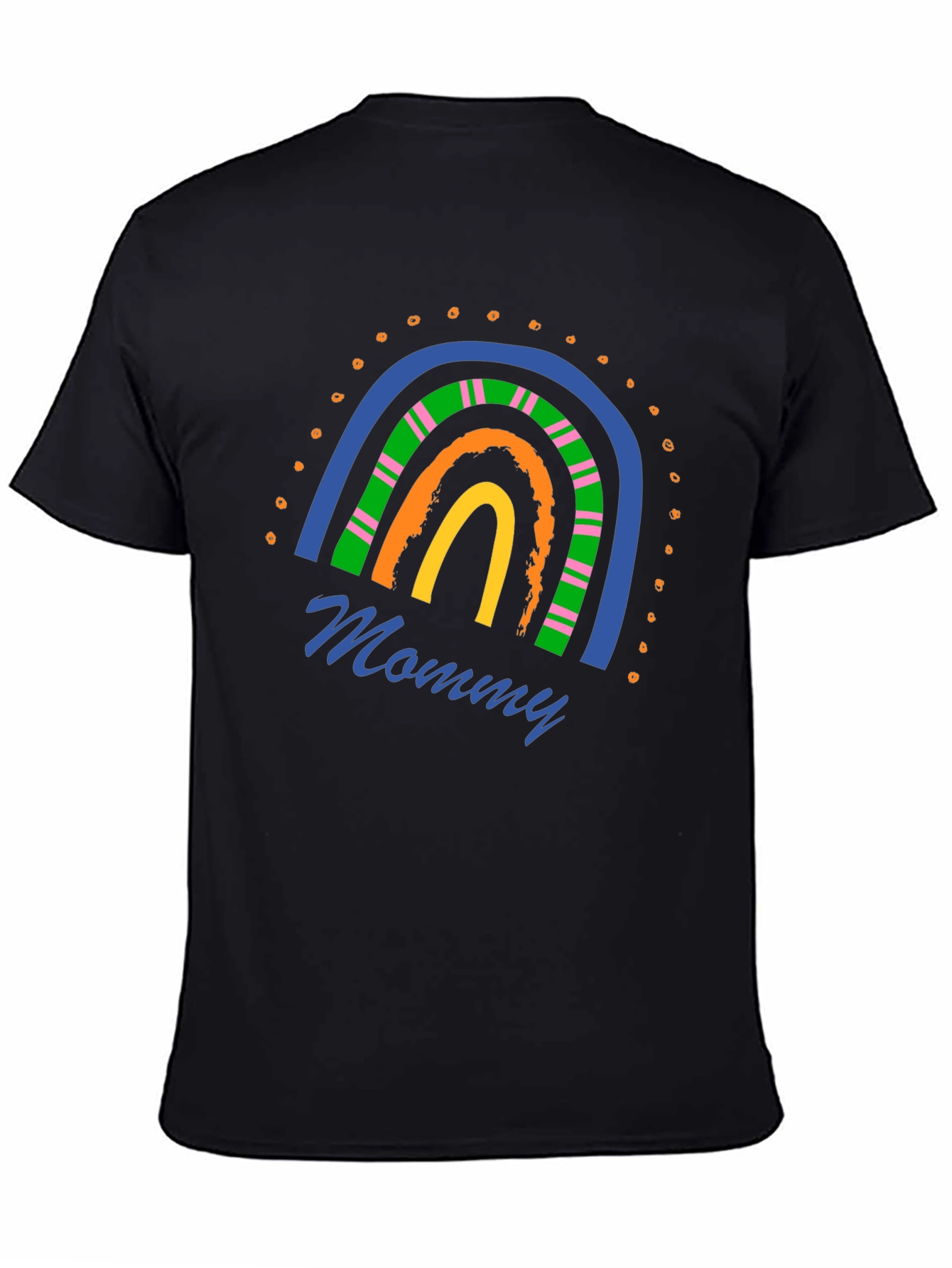 Black Mommy Rainbow Graphic T-Shirt - Stylish Casual Wear view 4