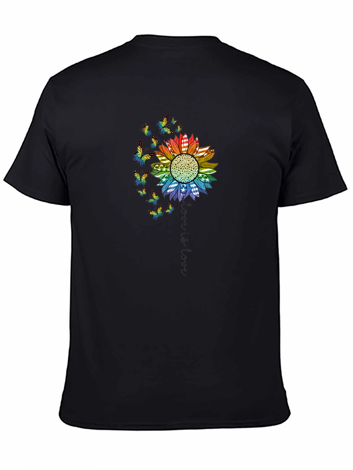 Black Love is Love Rainbow Sunflower Tee view 4