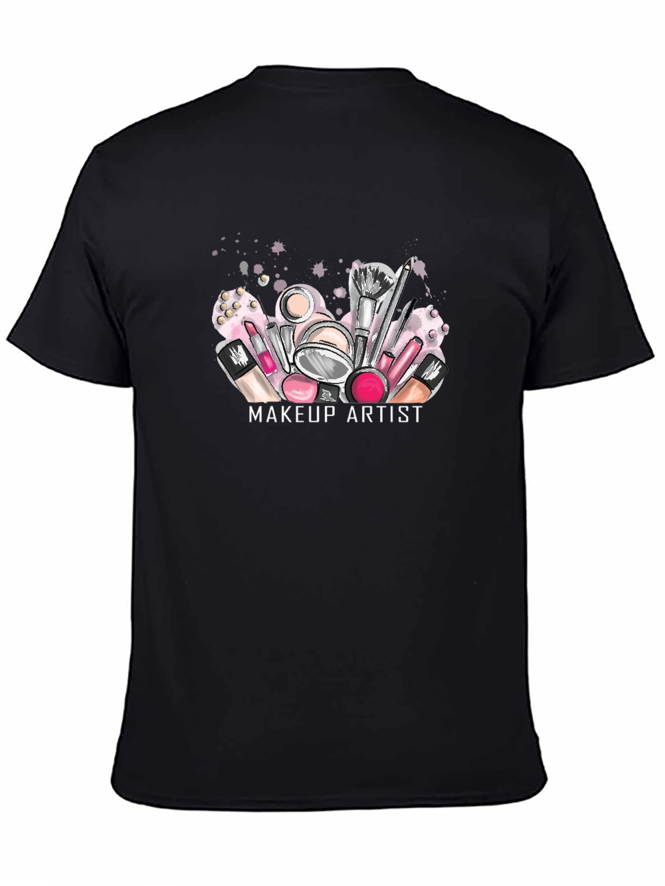 Black Makeup Artist T-Shirt - Stylish Design for Beauty Lovers view 4