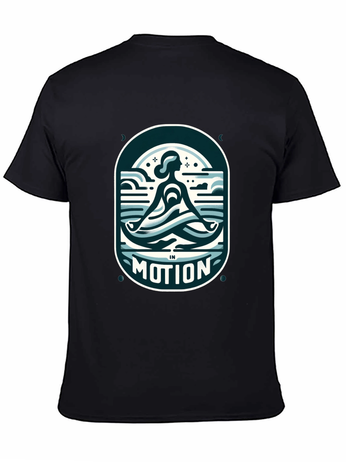 Black Motion Graphic Tee - Yoga, Meditation view 4