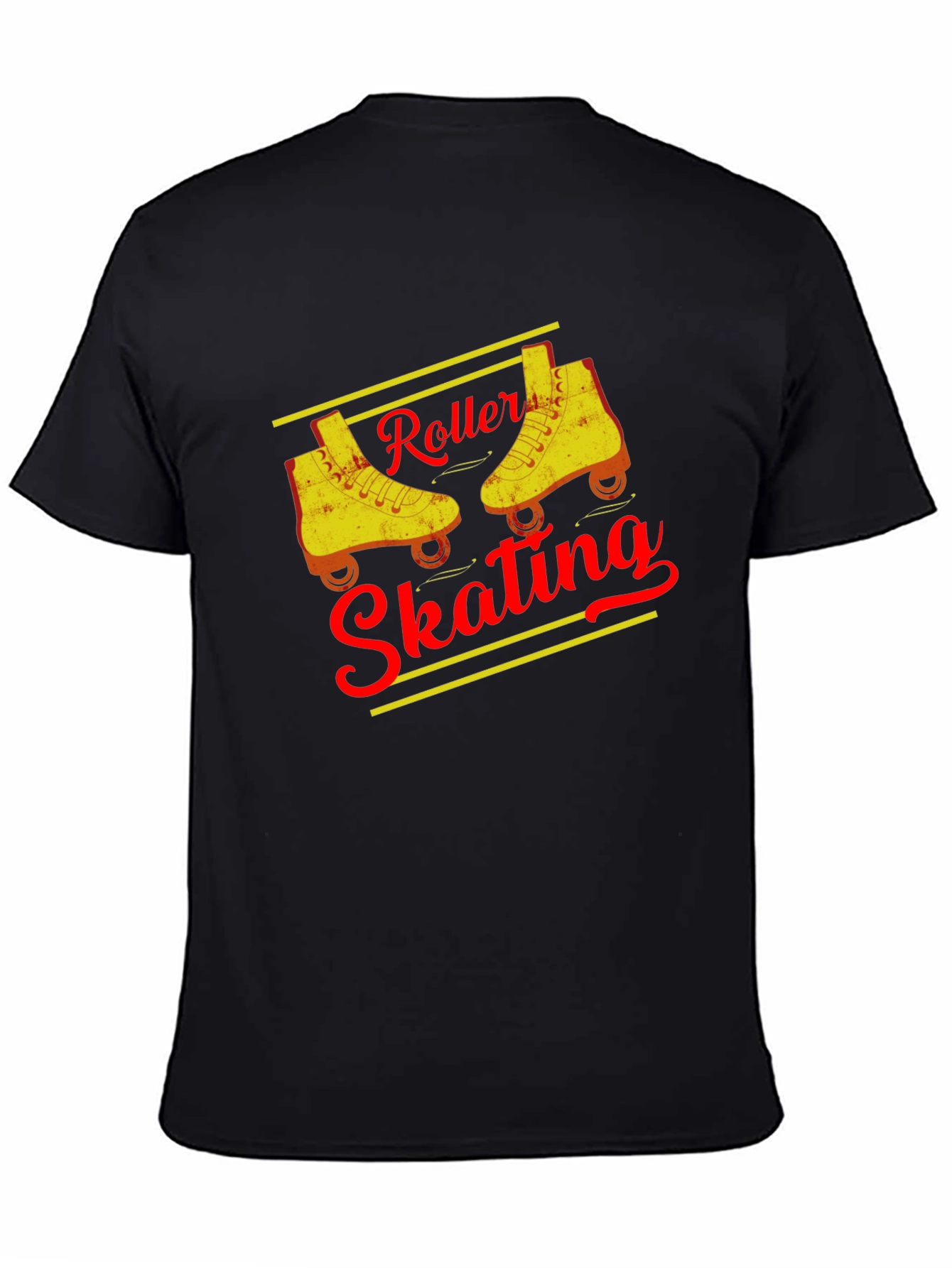Black Vintage Roller Skating T-Shirt view 4