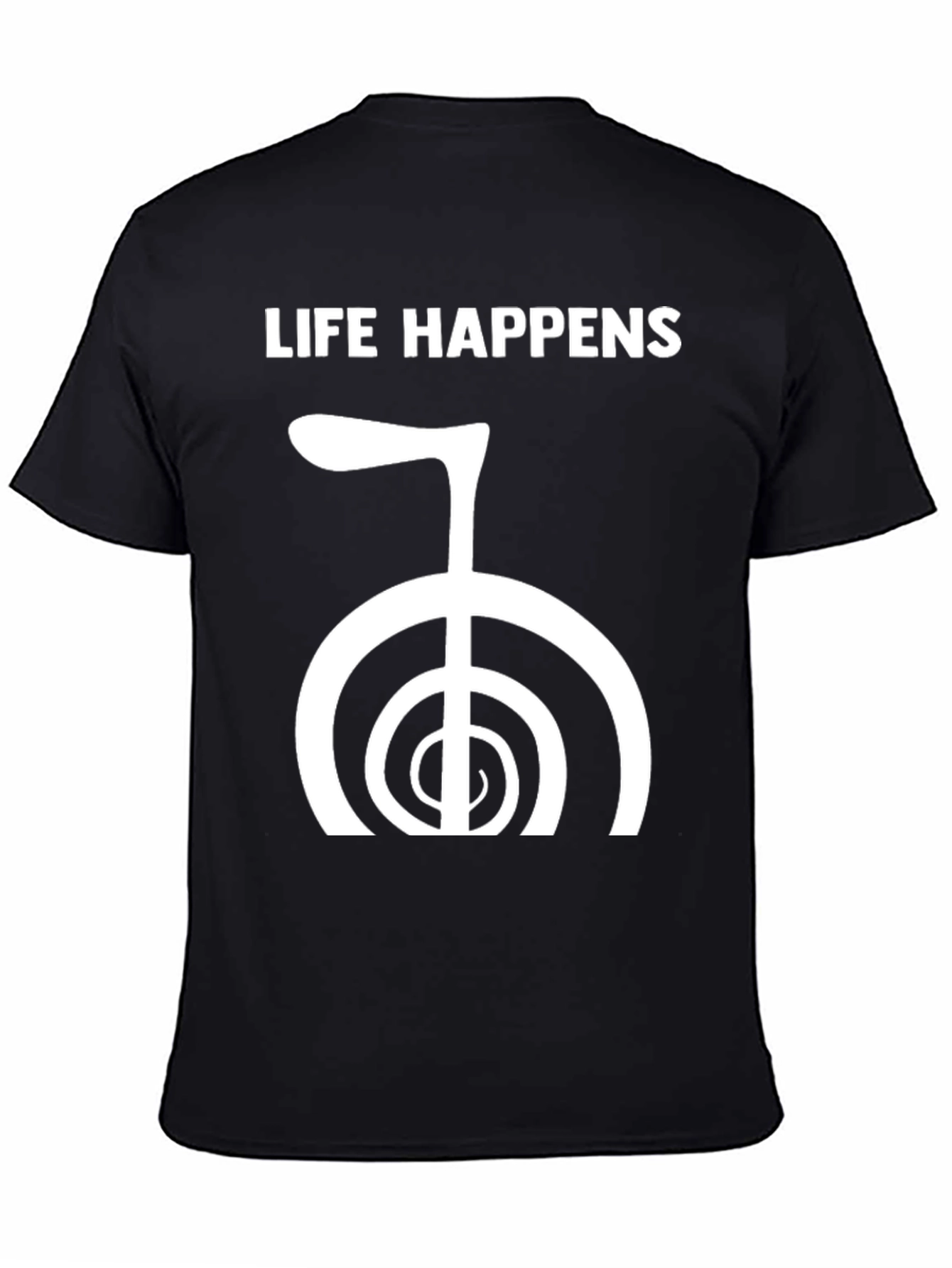 Life Happens Reiki Symbol Black T-Shirt - 4