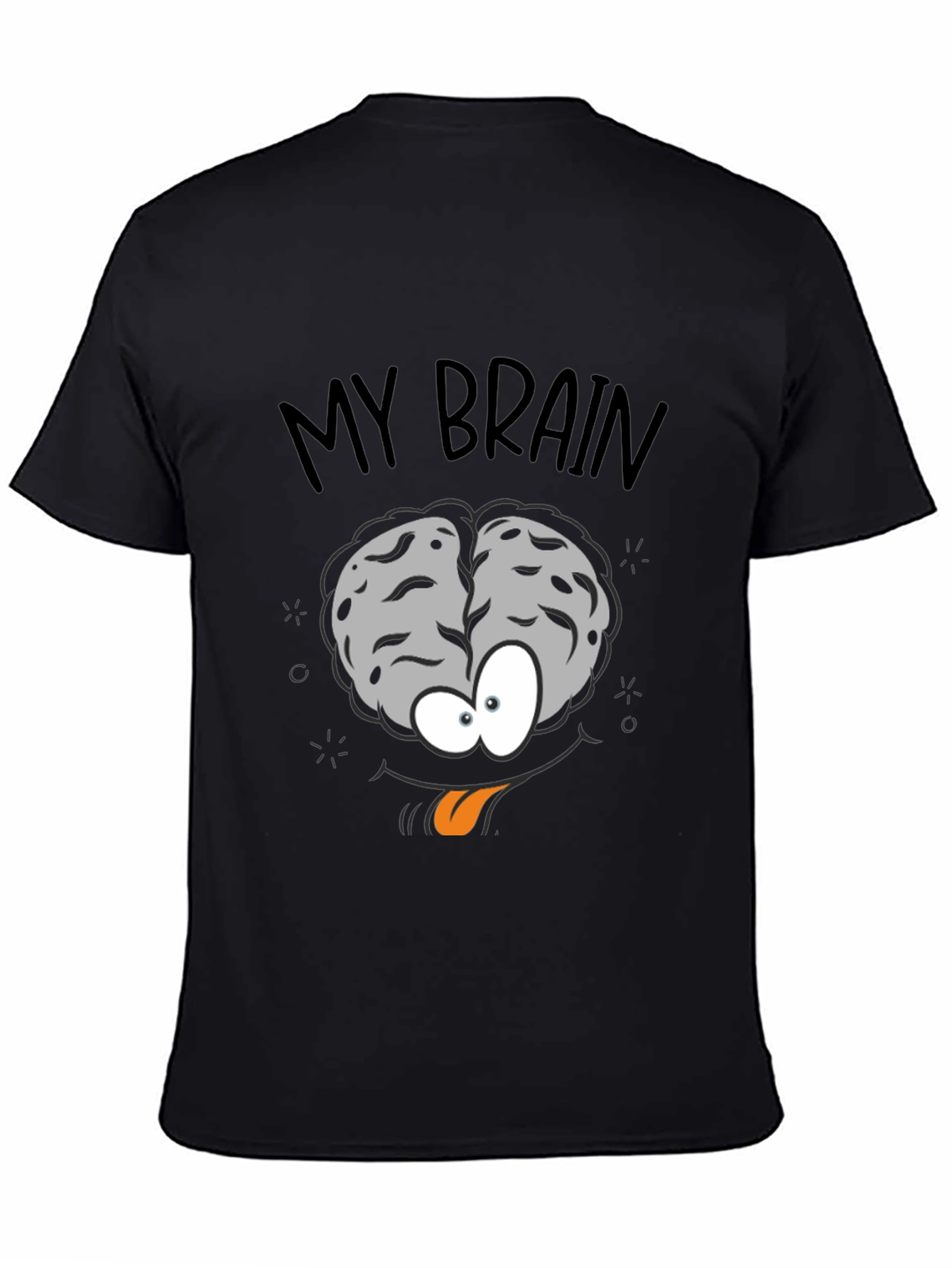 Black My Brain Graphic Print Crew Neck T-Shirt view 4