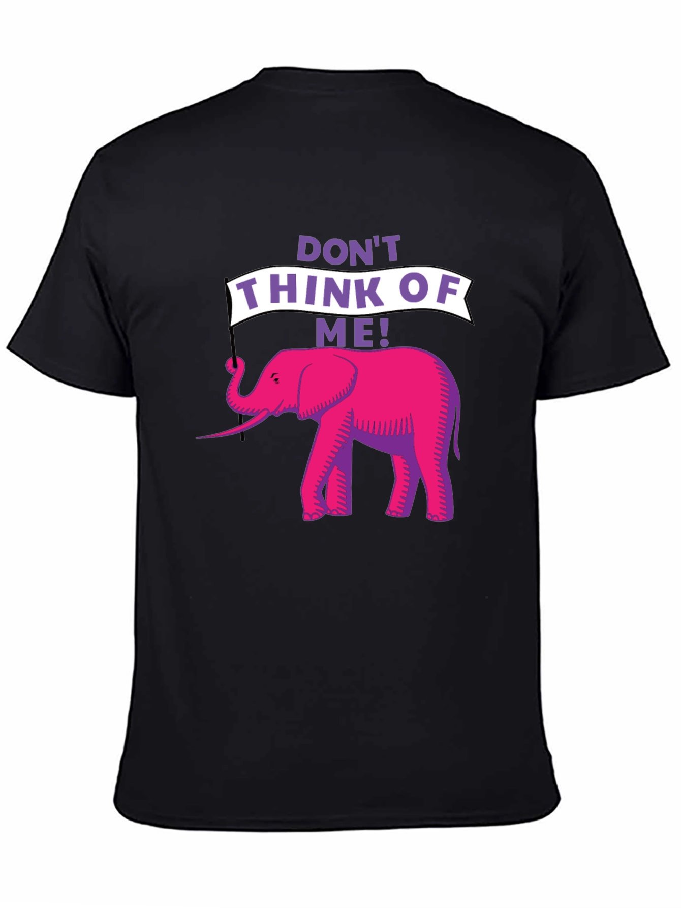 Black Don't Think of Me! Elephant Graphic Tee view 4
