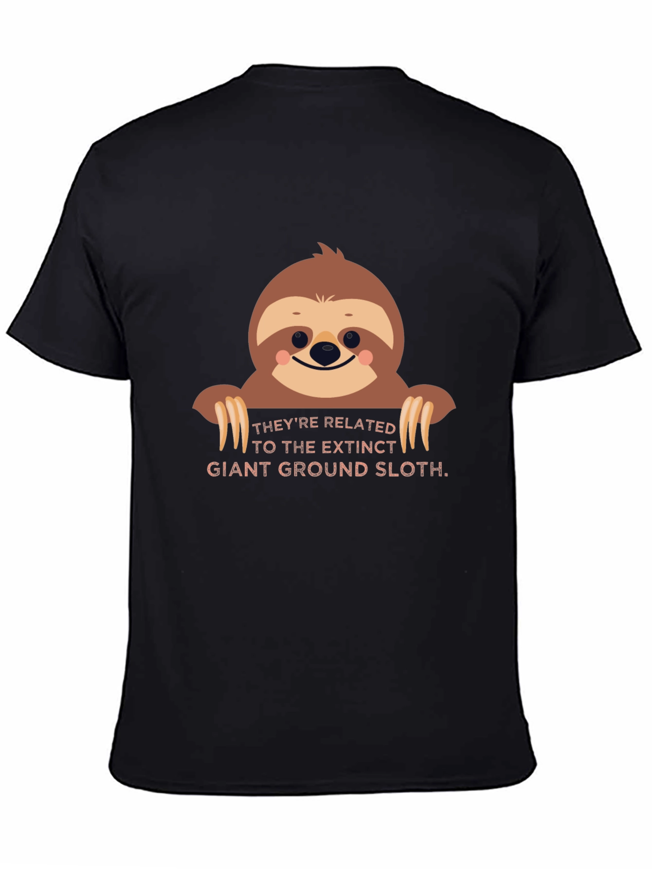Black Sloth Graphic Tee - Extinct Giant Ground Sloth view 4
