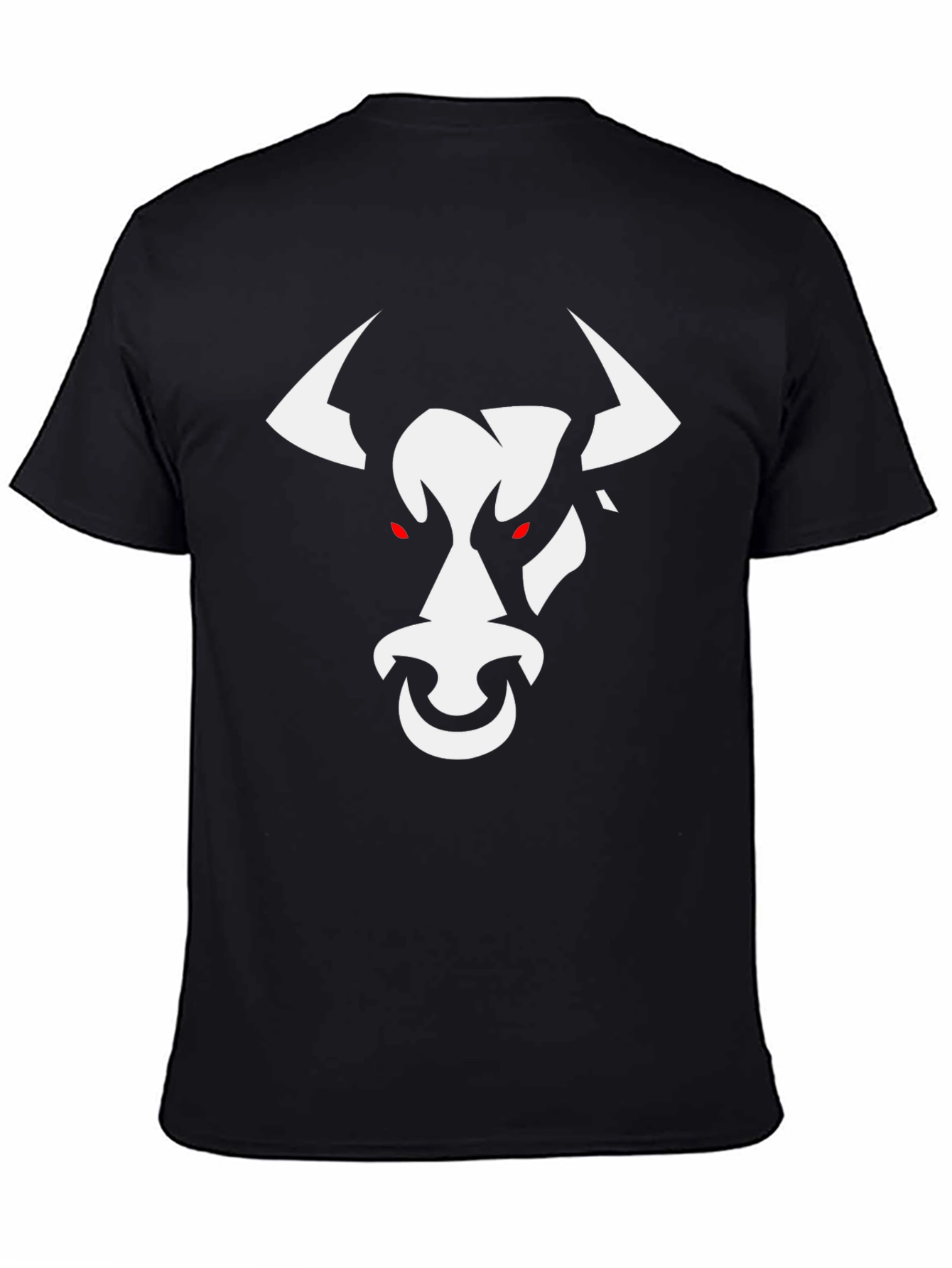 Black Black T-Shirt with White Bull Graphic view 4