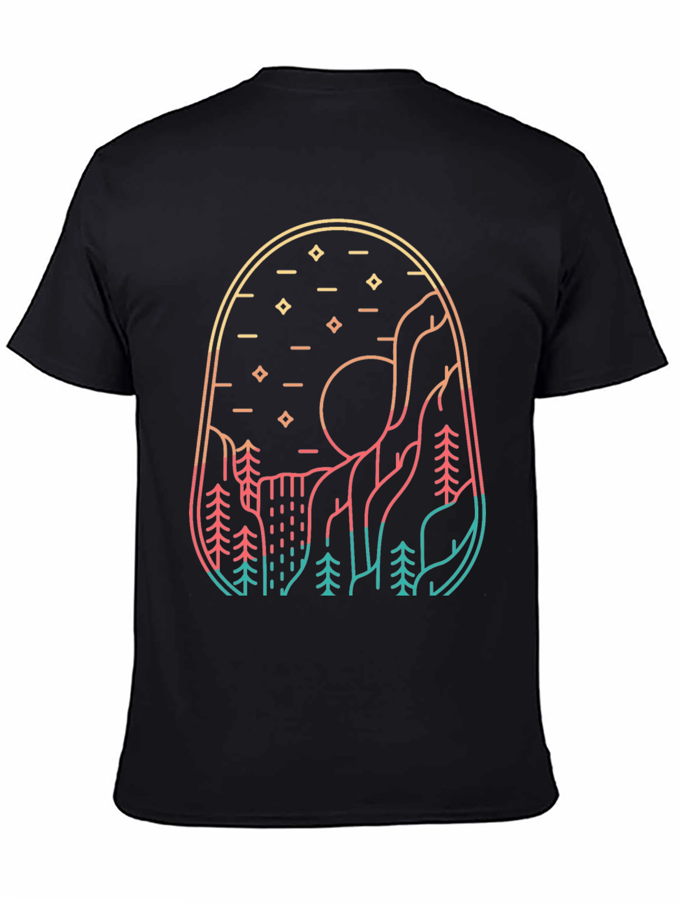 Black Mountainscape Graphic Tee - Nature Inspired Design view 4