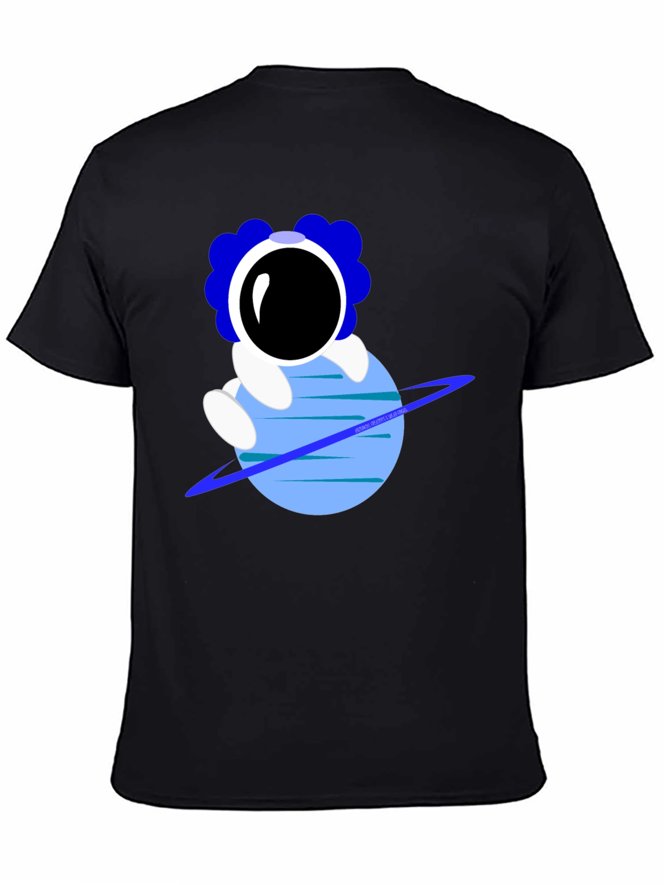 Black Astronaut on Planet Graphic T-Shirt view 4