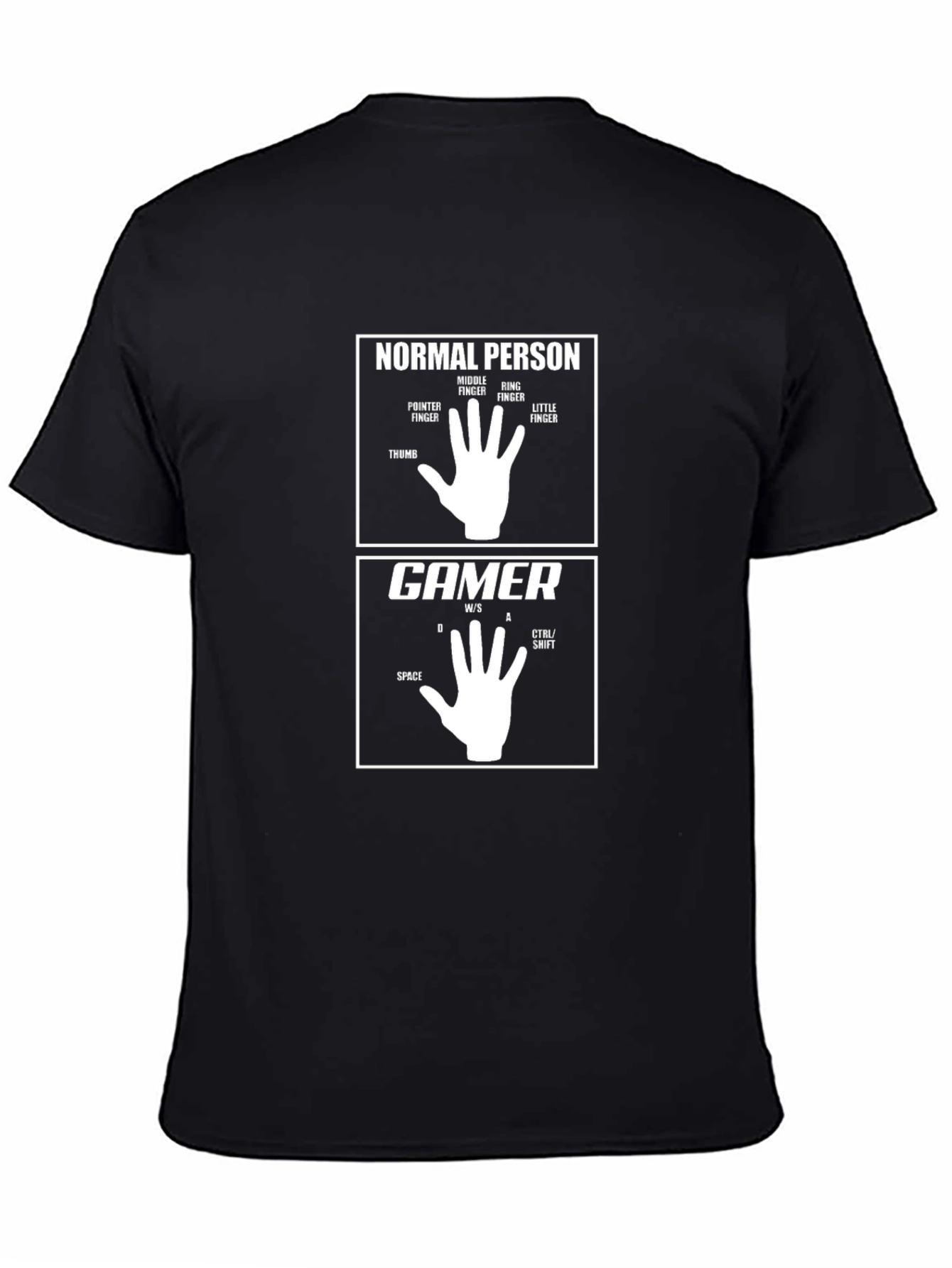 Black Gamer Hand T-Shirt - Funny Gaming Tee view 4
