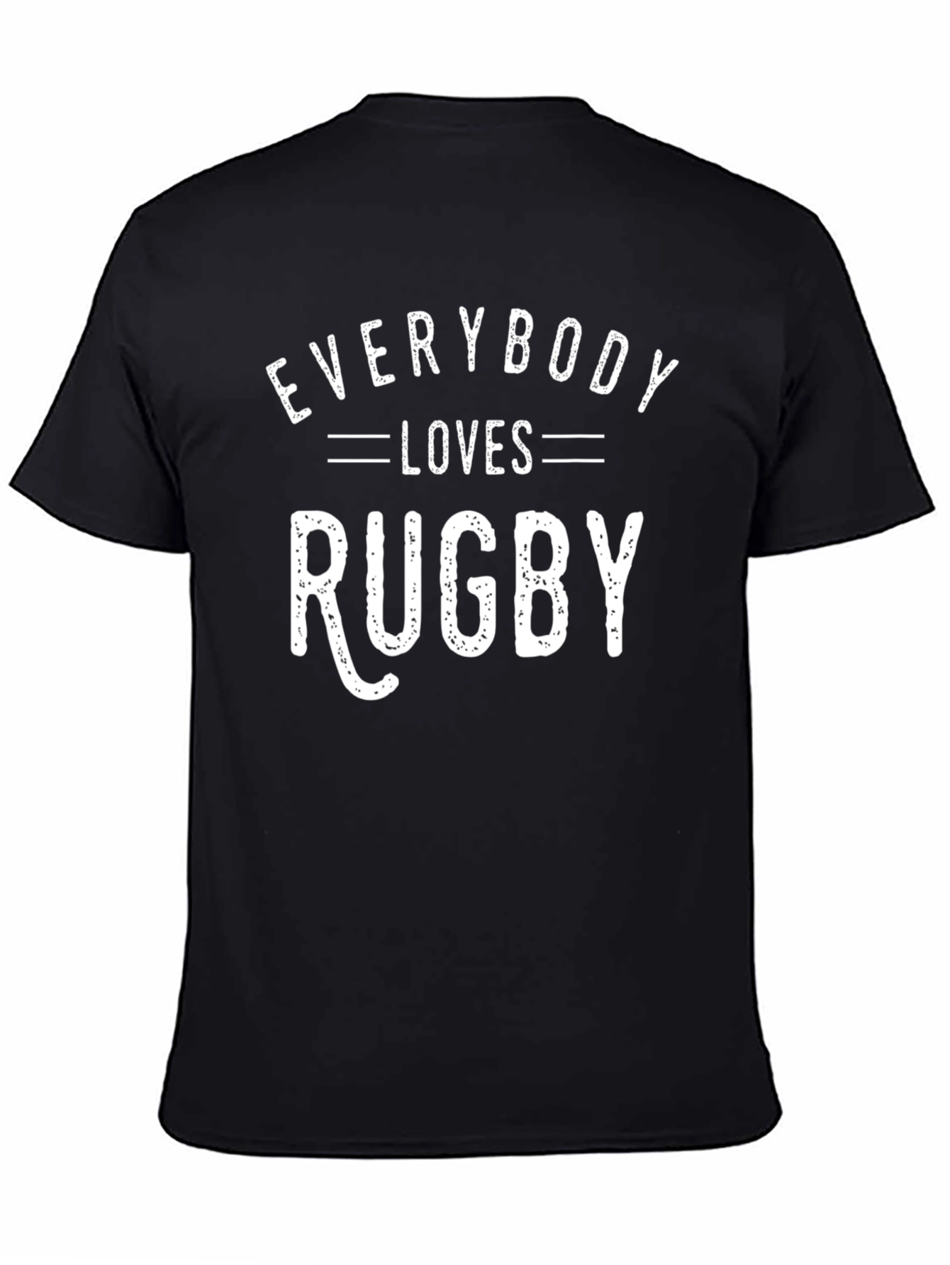 Black Everybody Loves Rugby Graphic T-Shirt view 4