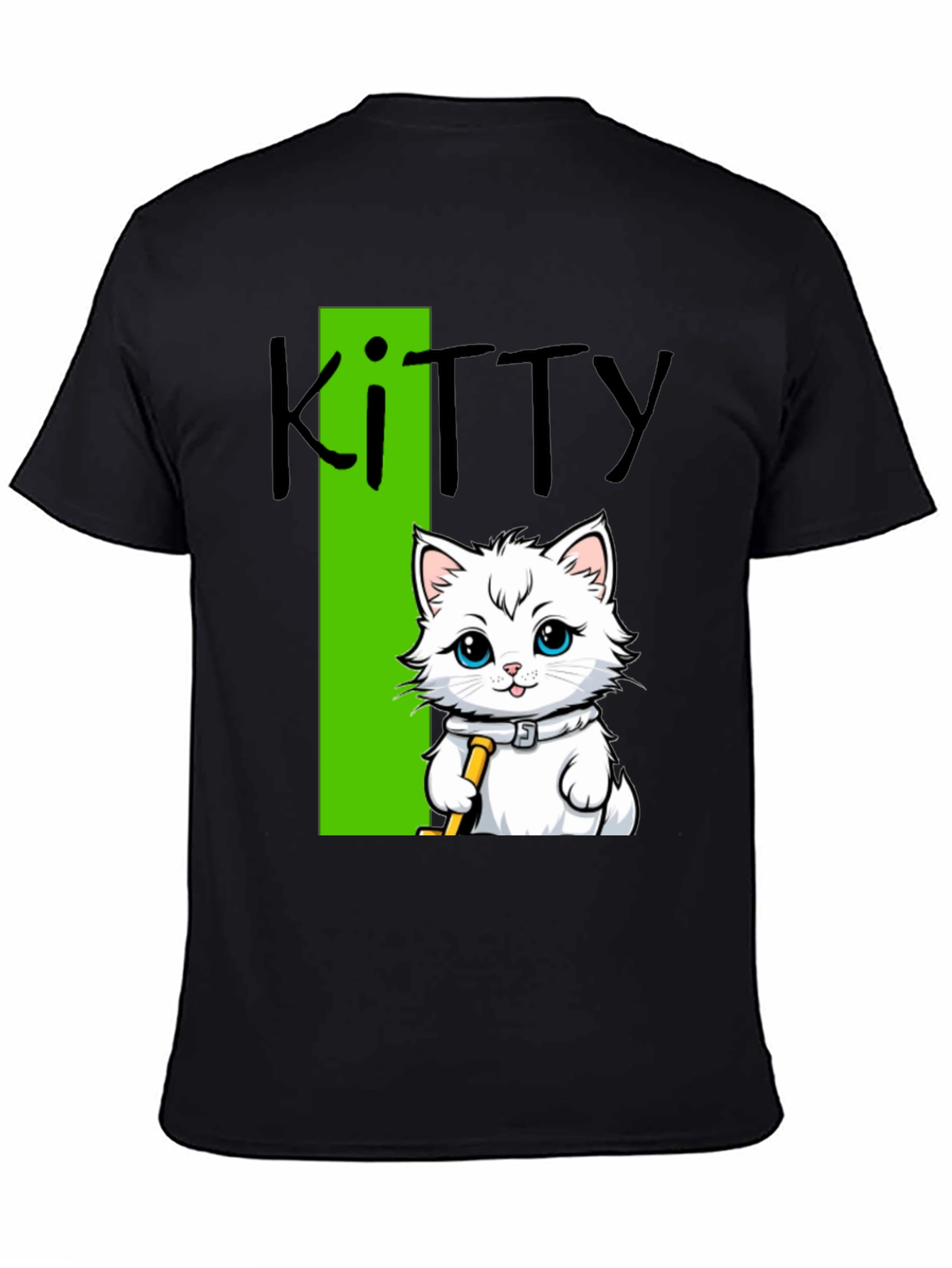 Black Kitty Cat T-Shirt - Fun Novelty Tee view 4