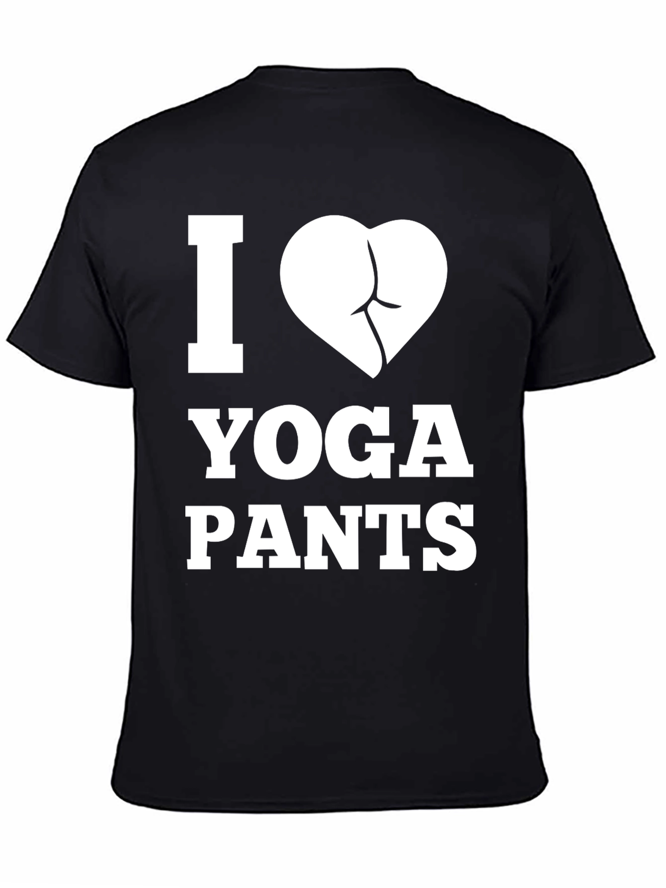 Black I Love Yoga Pants T-Shirt - Funny Graphic Tee view 4