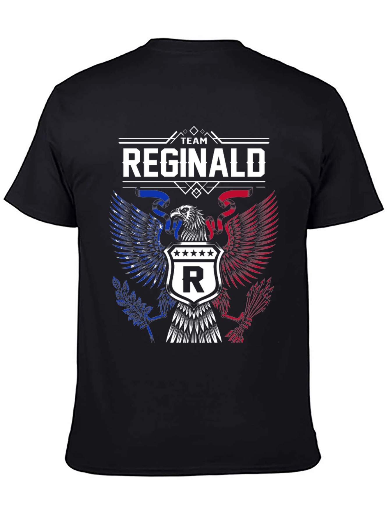Black Team Reginald Patriotic Eagle T-Shirt view 4