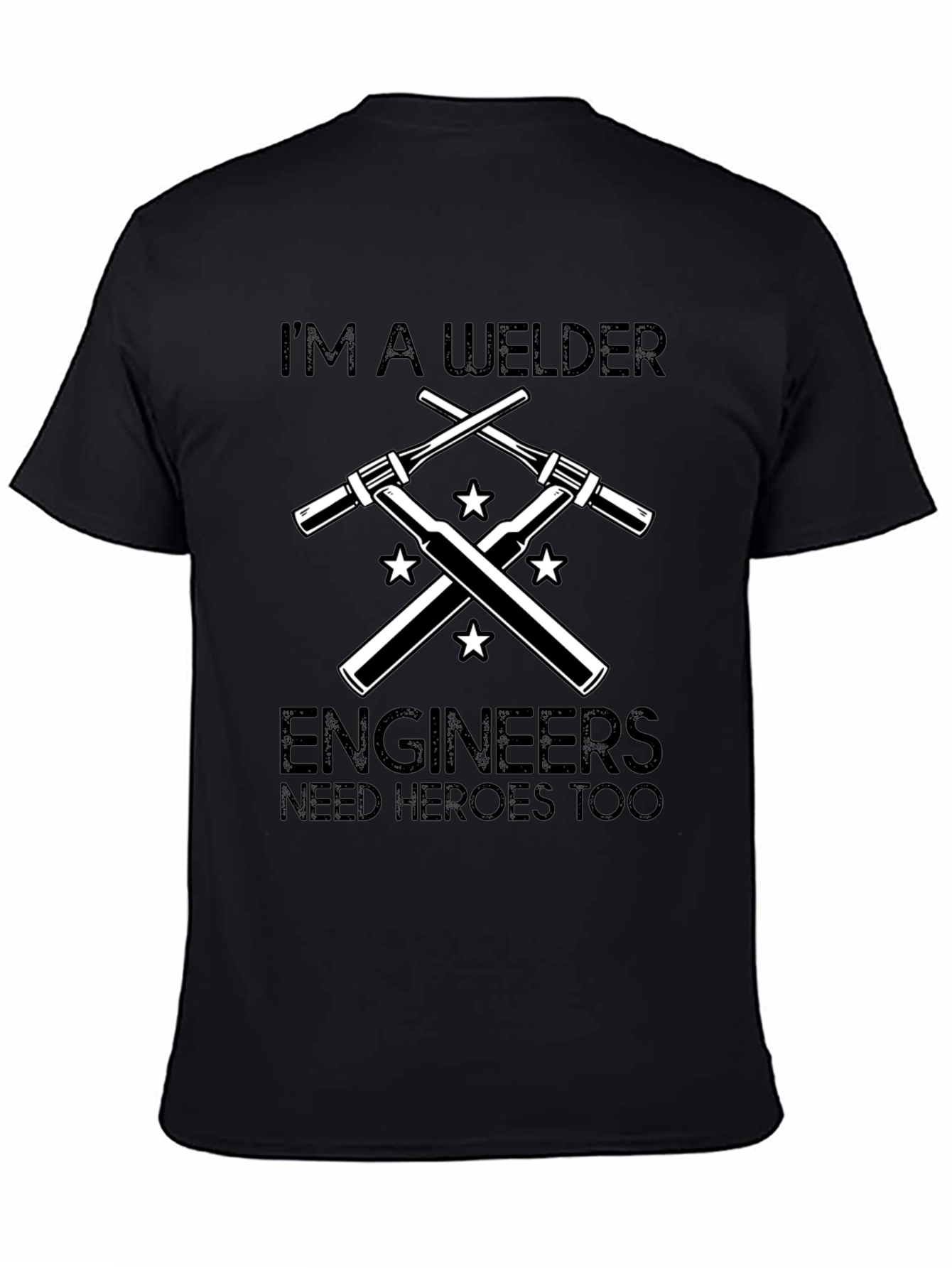 Black Welder Hero Black T-Shirt - Engineers Need Heroes Too! view 4