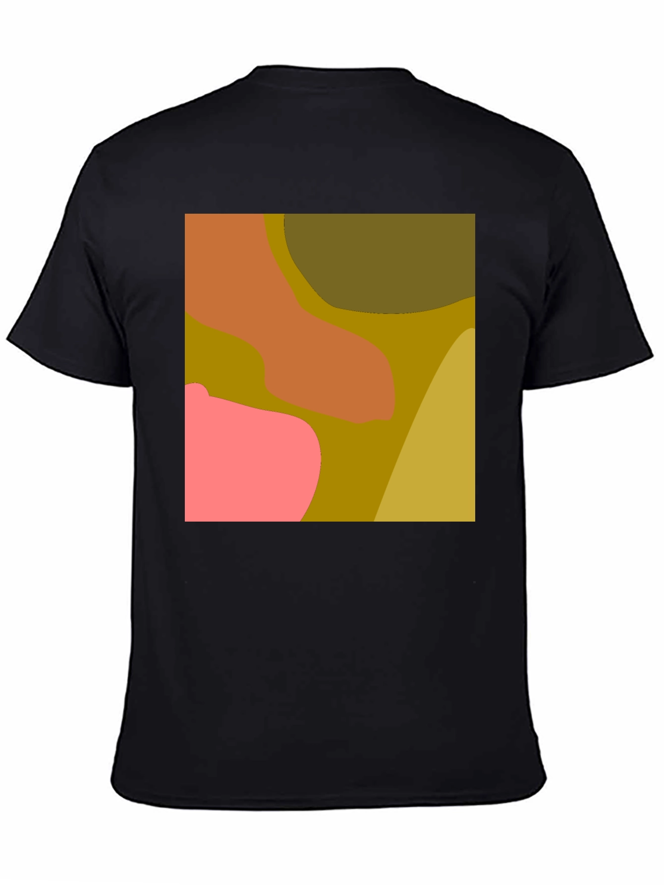 Black Abstract Color Block Graphic Tee view 4