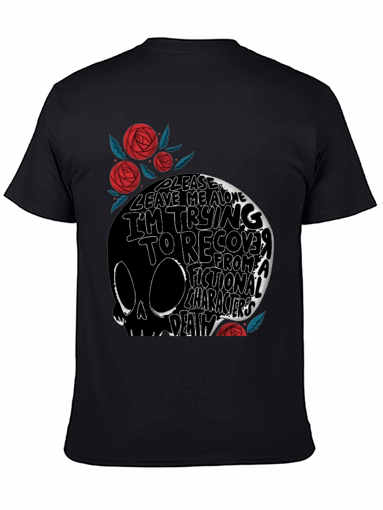 Black Skull Graphic T-Shirt: Fictional Character Death view 4
