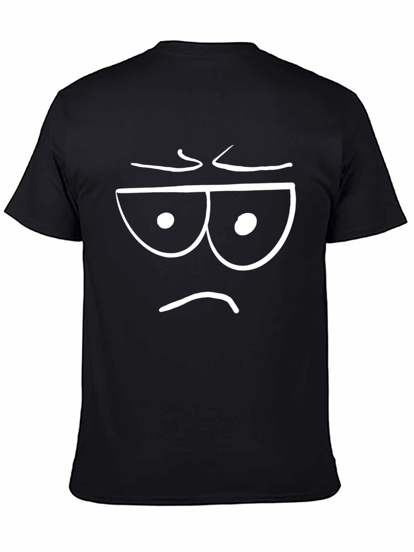 Black Funny Face Graphic Tee - Black Cotton T-Shirt view 4