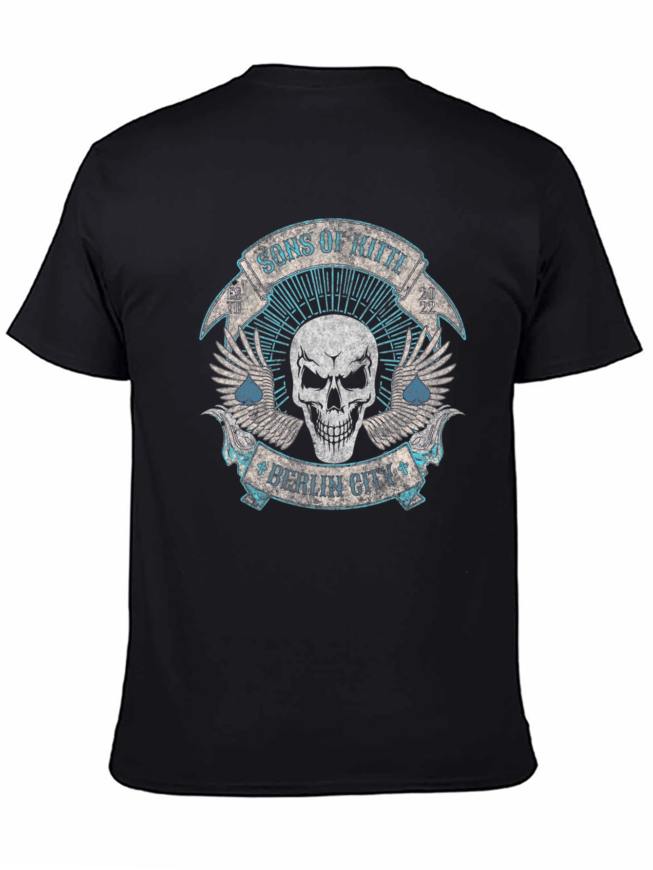 Black Skull Print T-Shirt - Sons of Kitte Berlin City Tee view 4
