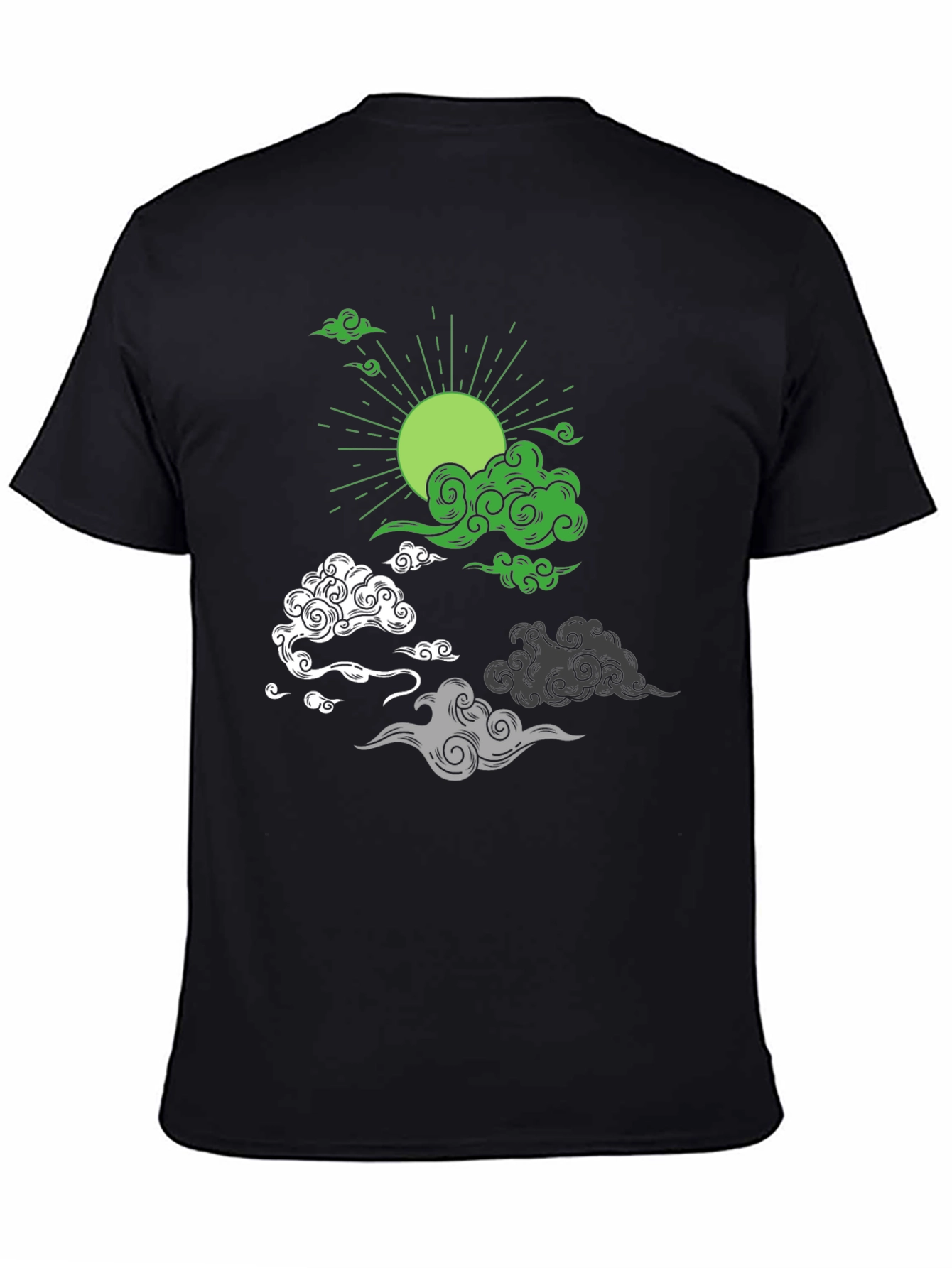Black Cloud Sun Graphic Tee - Unique Design view 4