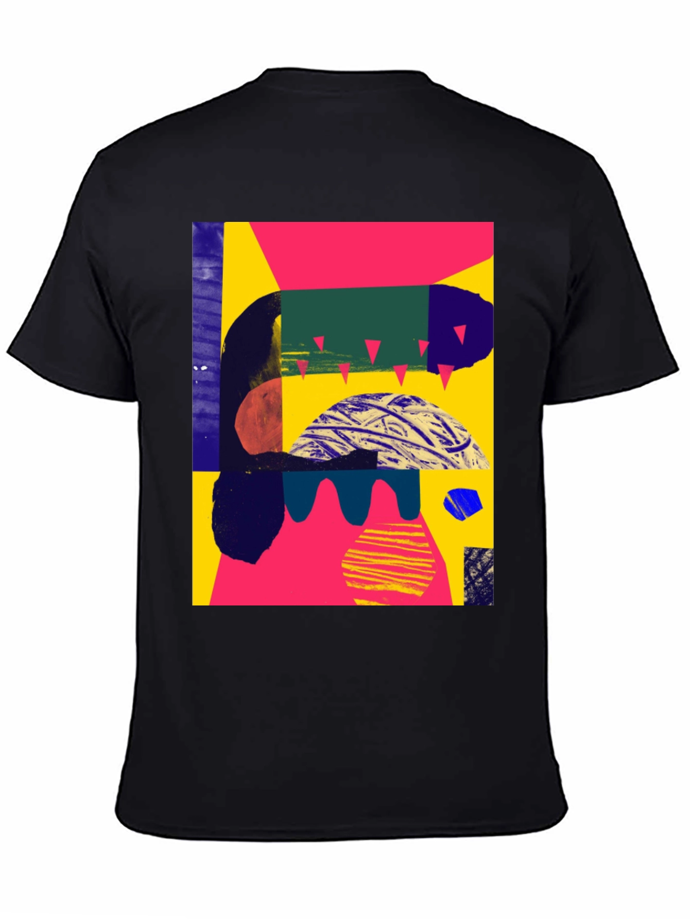 Black Abstract Graphic Black T-Shirt view 4