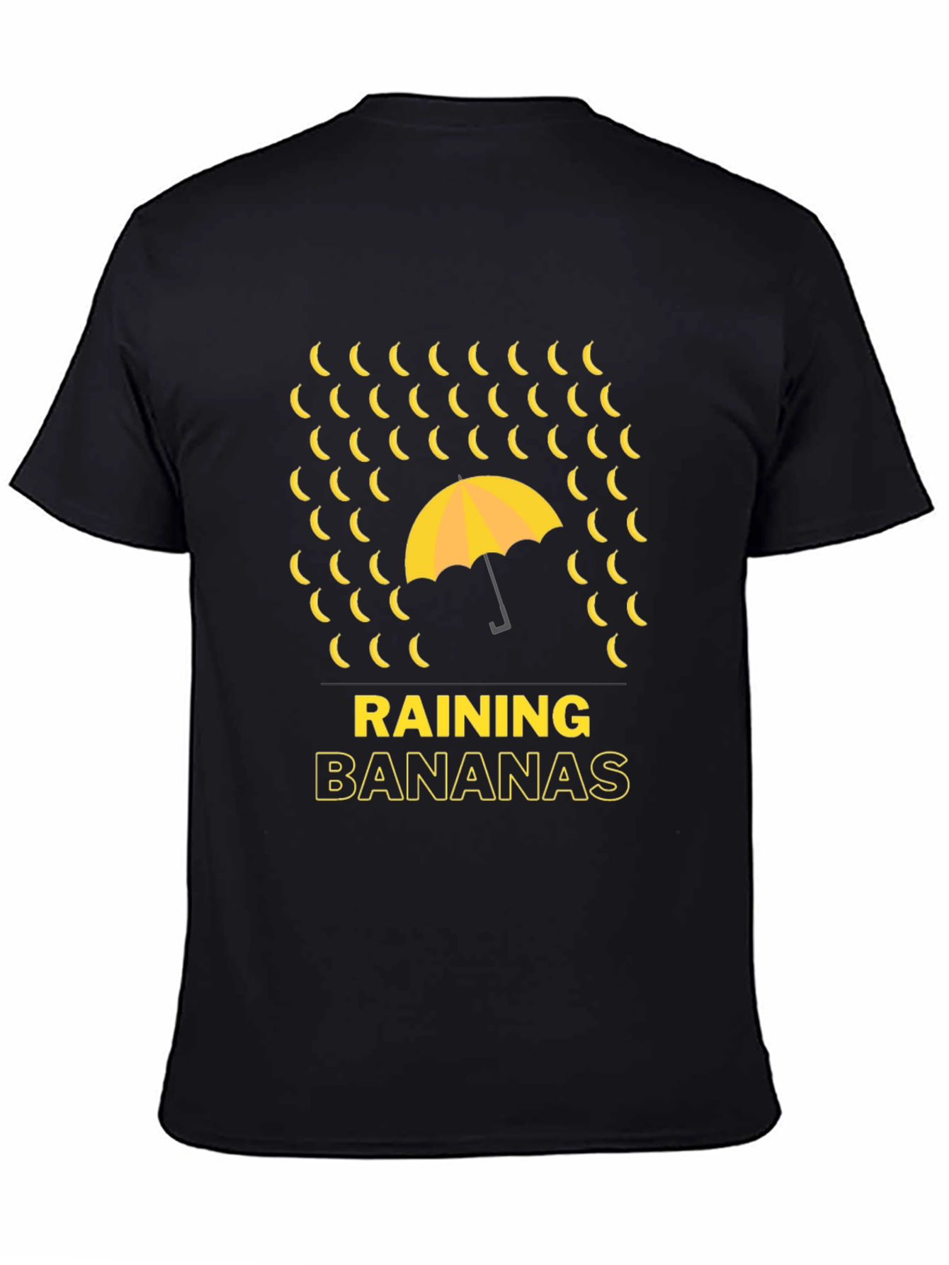 Black Raining Bananas Graphic Tee - Funny Novelty Shirt view 4