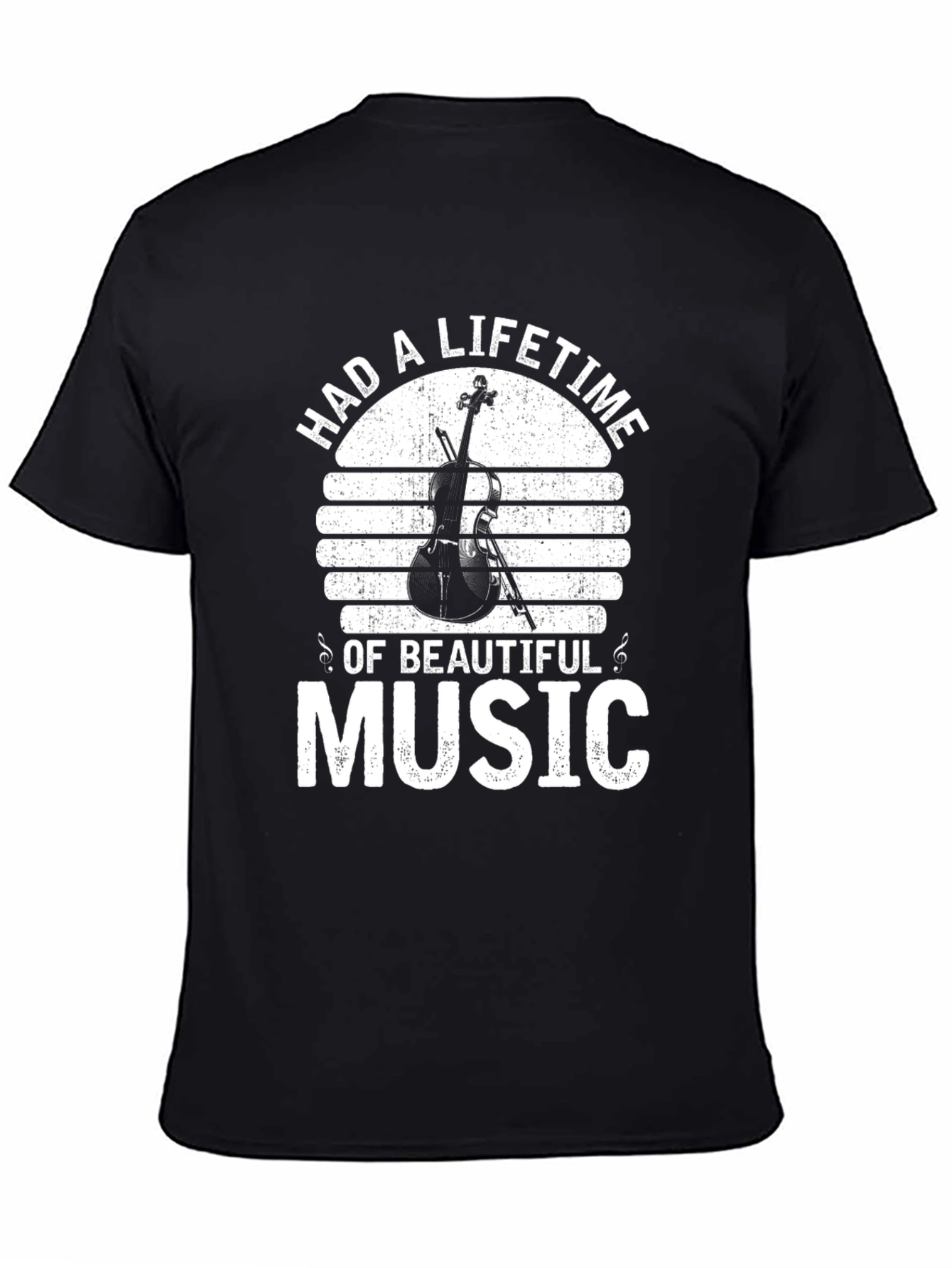 Black Lifetime of Beautiful Music T-Shirt view 4