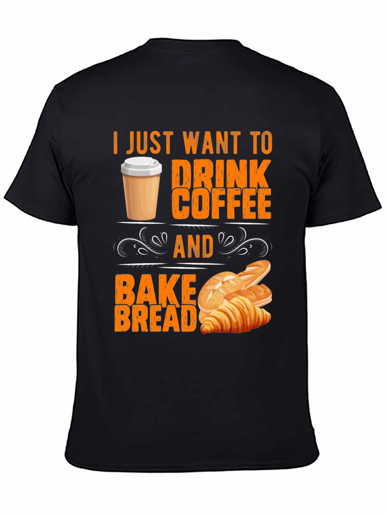 Black Coffee and Bake Bread T-Shirt view 4