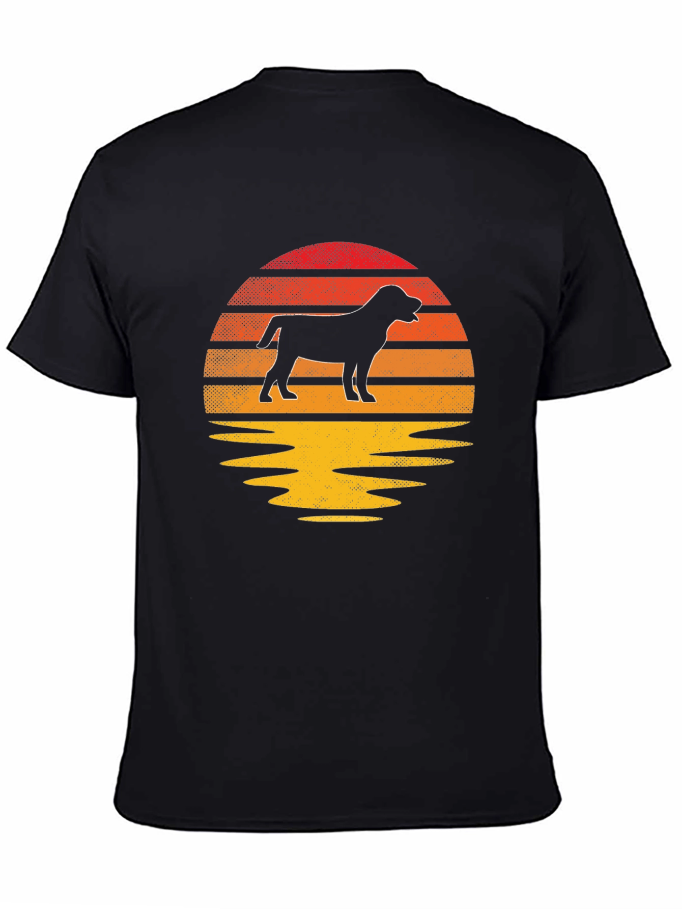 Black Dog Silhouette Sunset T-Shirt view 4