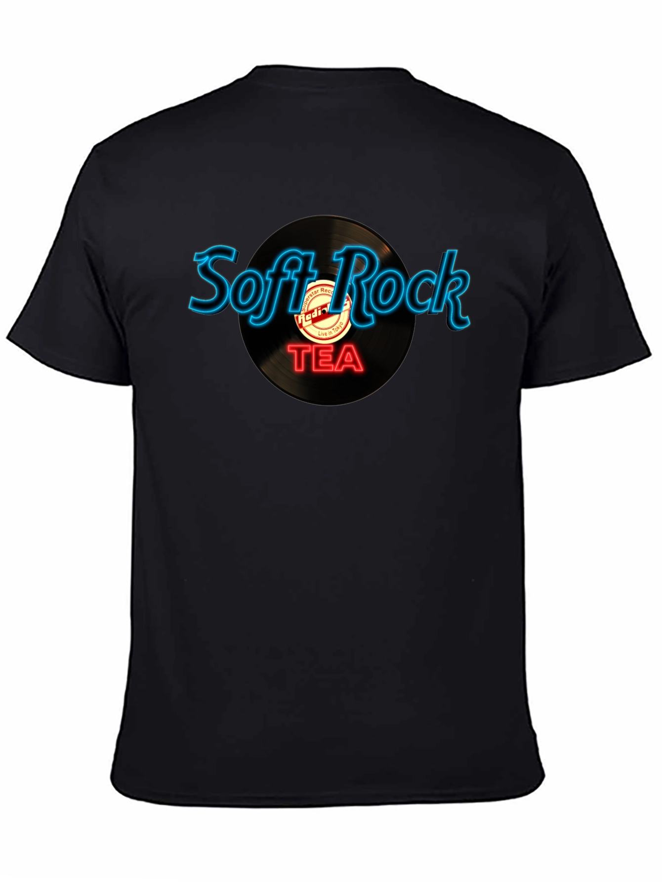 Black Soft Rock TEA Graphic T-Shirt view 4