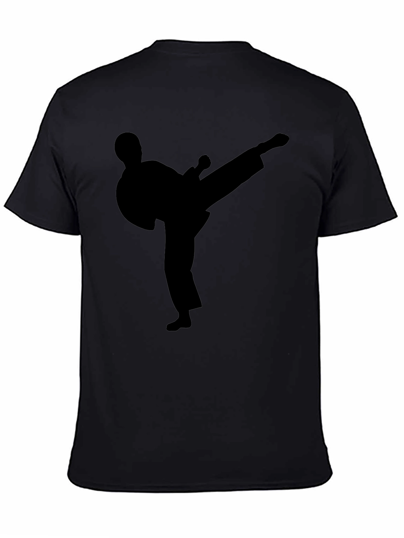 Black Martial Arts Silhouette T-Shirt - Black view 4