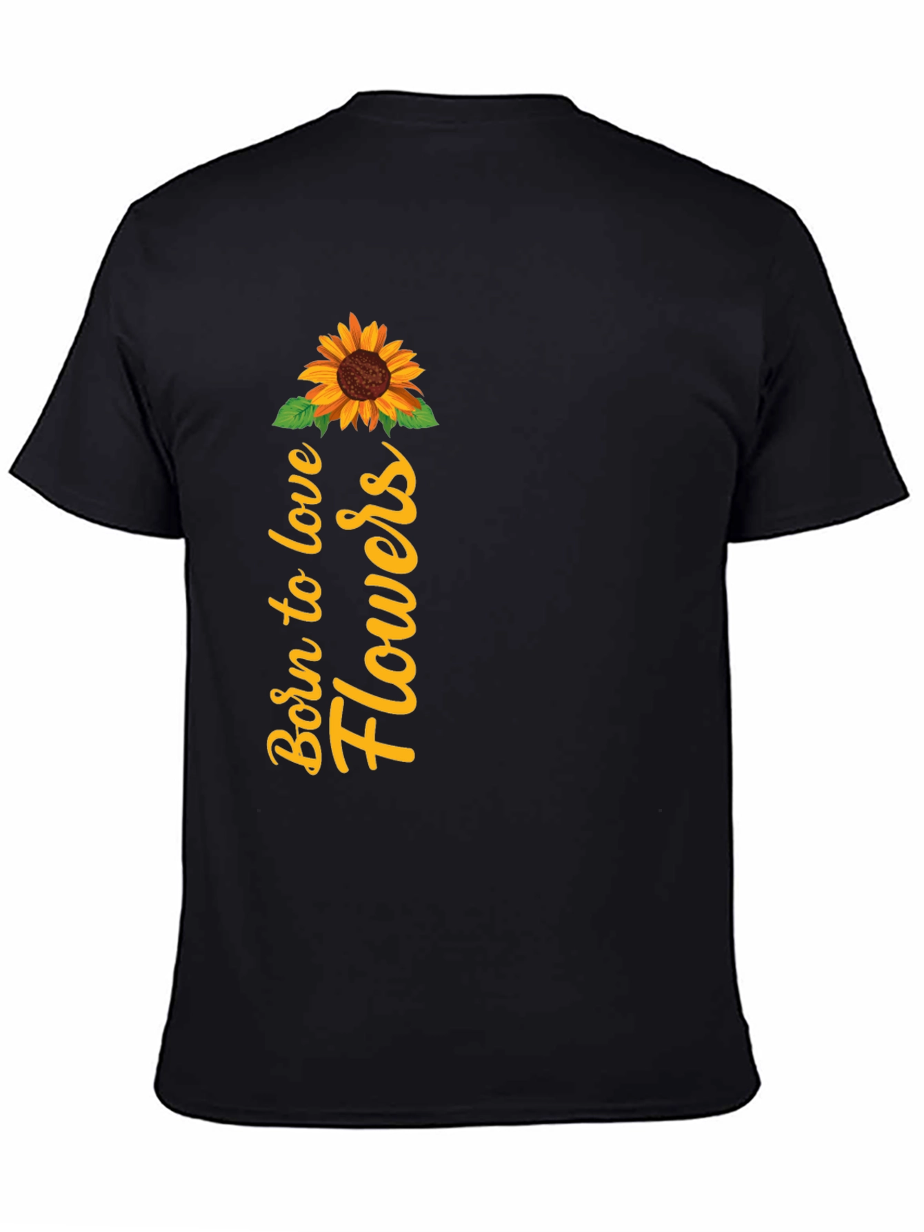 Black Born to Love Flowers Graphic Tee view 4