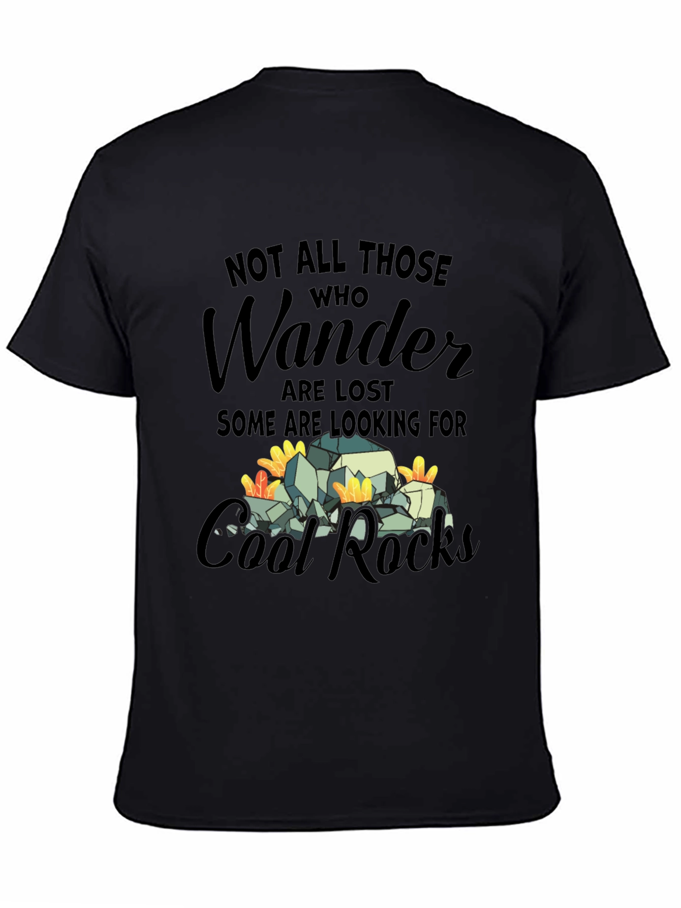 Black Wander Cool Rocks Graphic Tee view 4