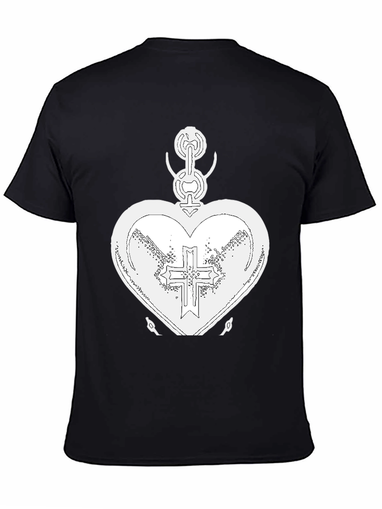 Heart and Cross Black T-Shirt - 4