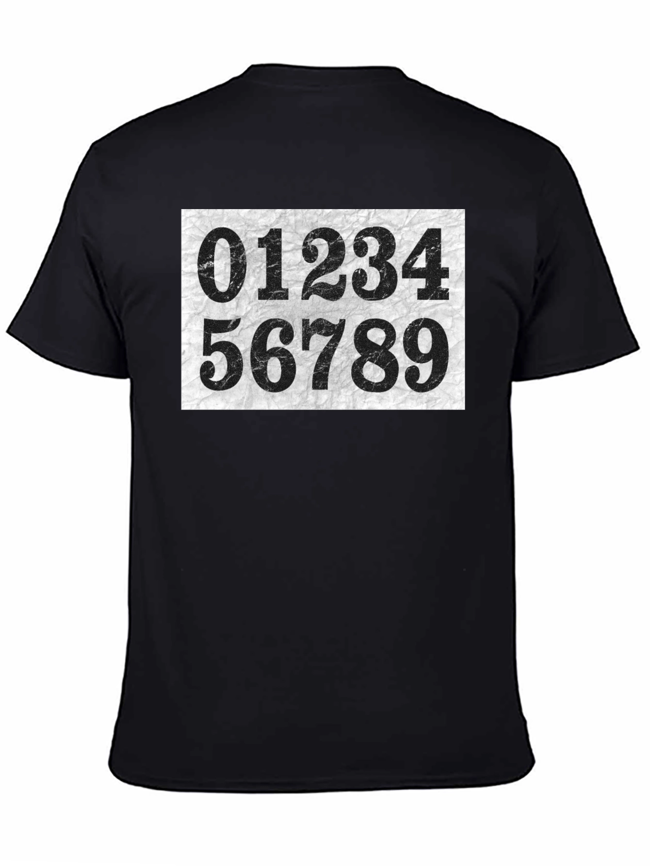 Black Number Print Crew Neck Short Sleeve T-Shirt view 4
