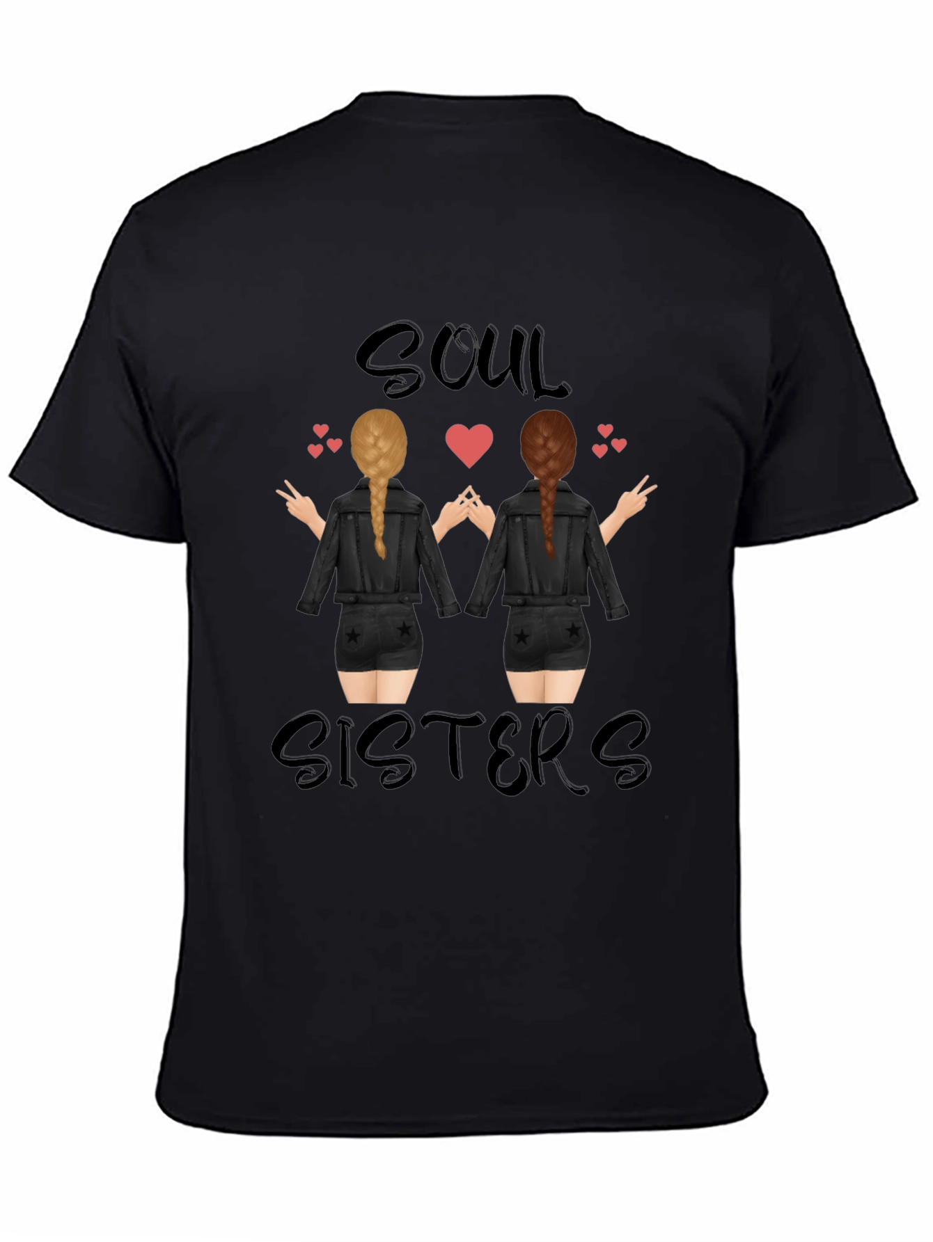Black Soul Sisters Graphic Tee - Stylish Unisex Shirt view 4