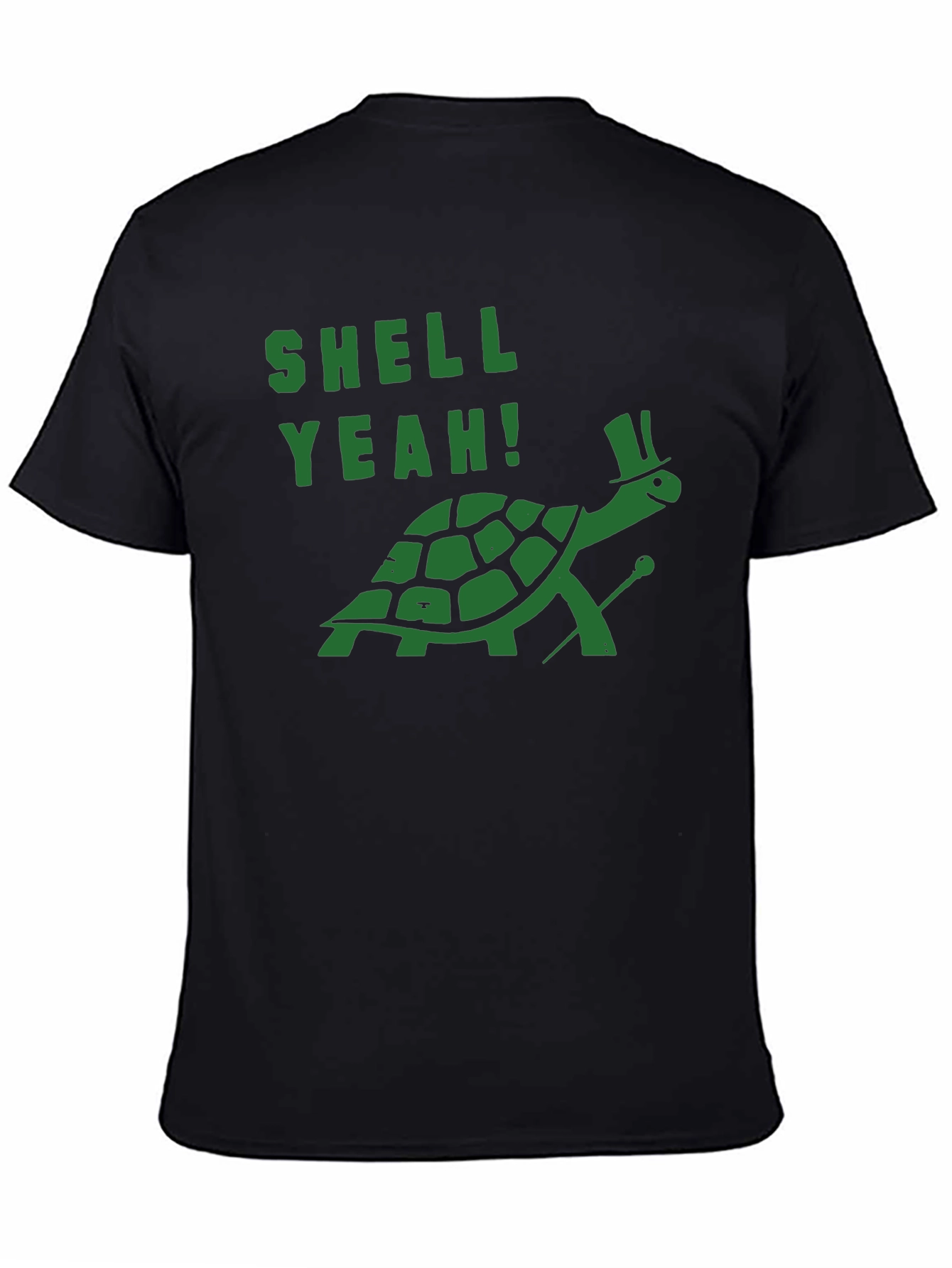 Black Shell Yeah Turtle T-Shirt - Funny Graphic Tee view 4