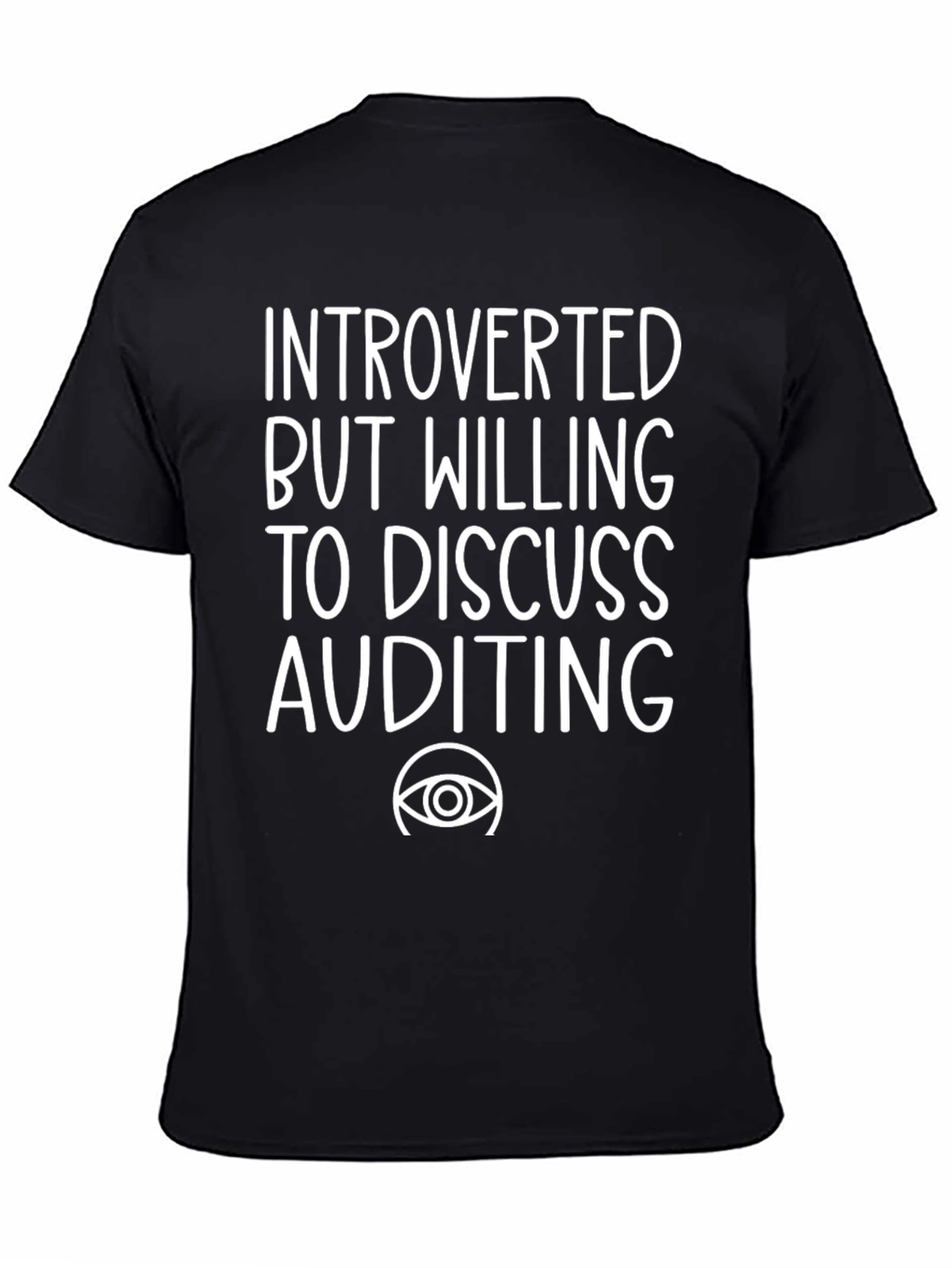 Black Introverted Auditing Tee - Funny Accountant Shirt view 4