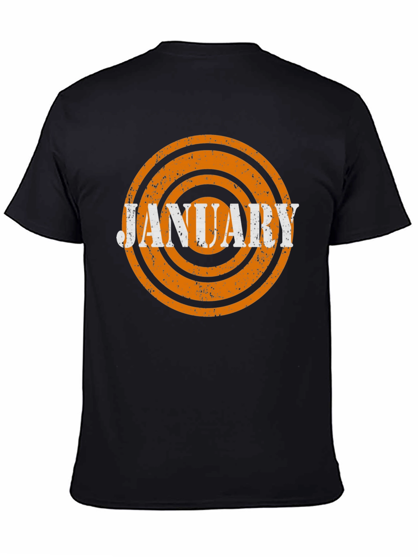Black January Month Retro T-Shirt - Black view 4
