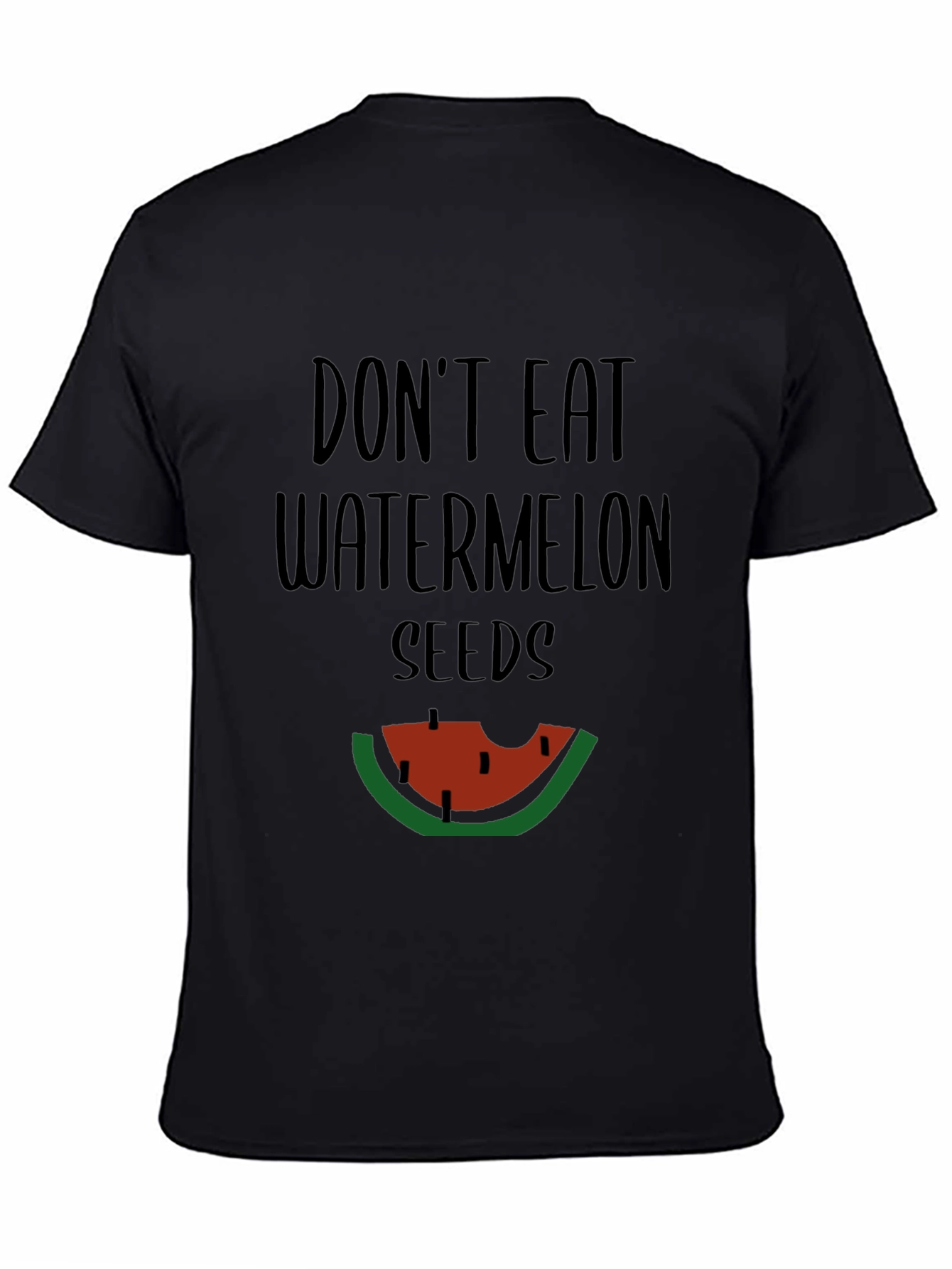 Black Funny Don't Eat Watermelon Seeds Graphic Tee view 4