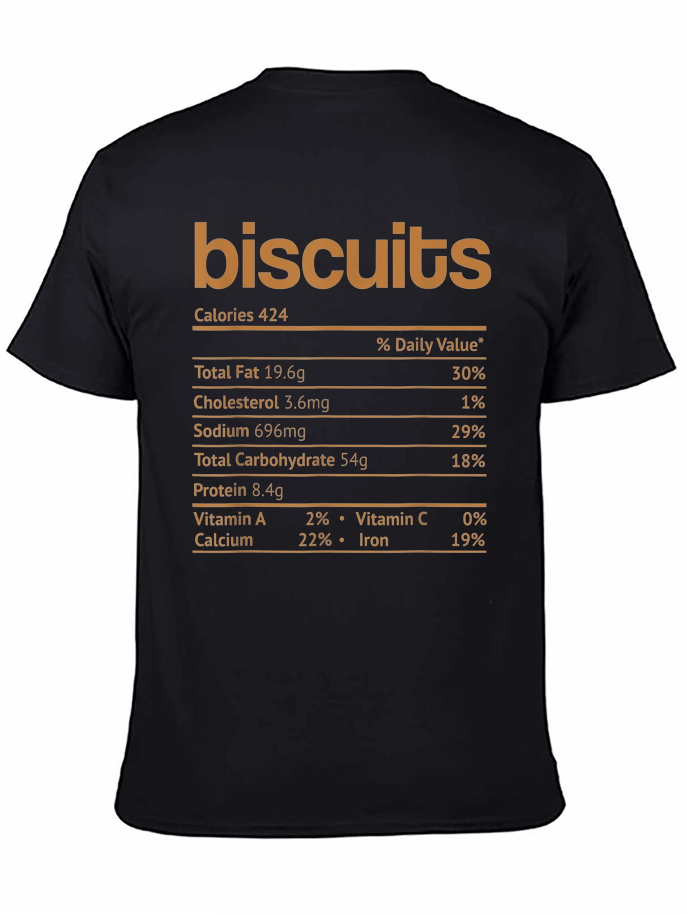 Black Biscuits Nutrition Facts Graphic Novelty T-Shirt view 4