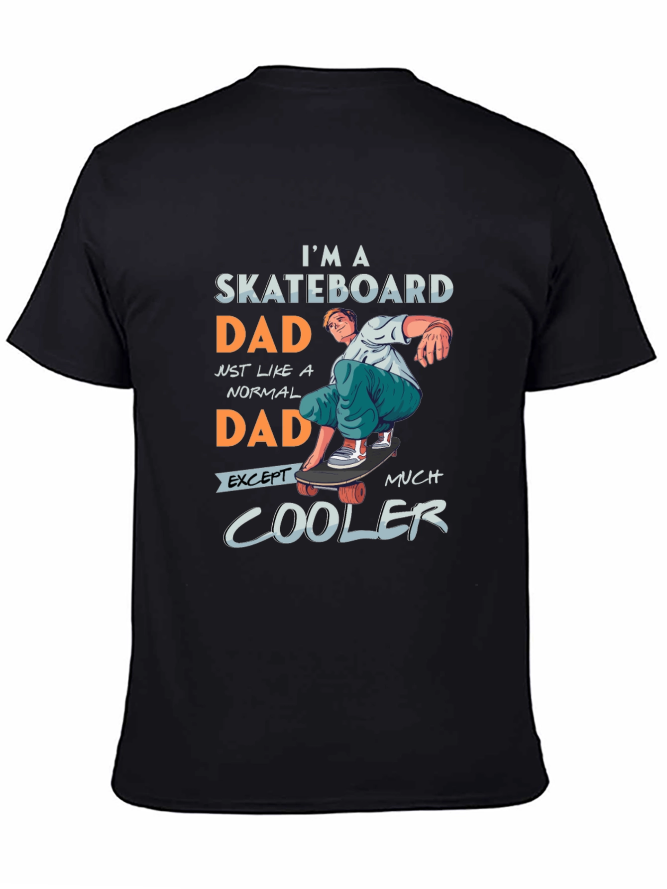 Black Skateboard Dad Graphic Tee - Cool Dad Style view 4